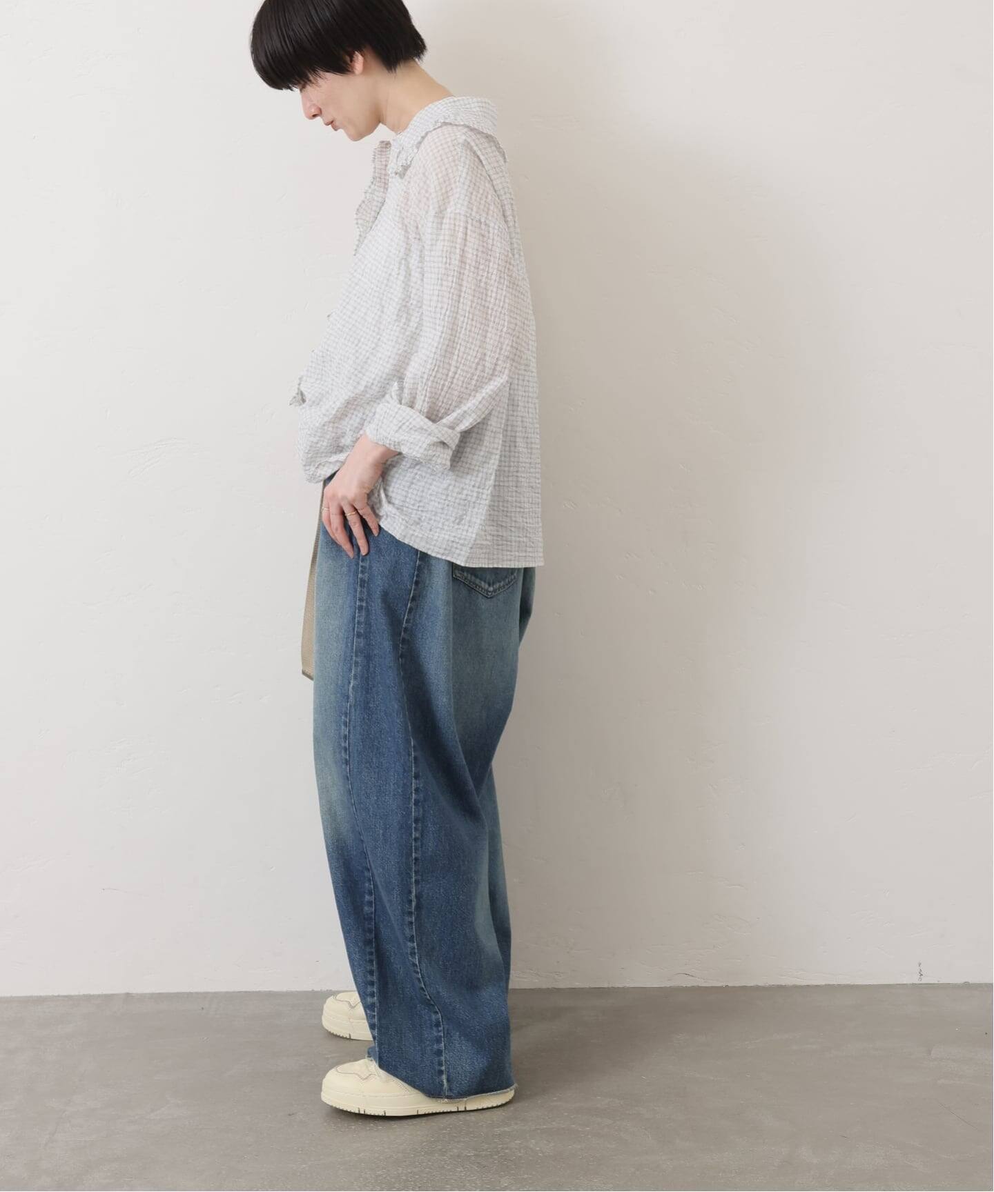 journal standard Luxeブラック フリルバルーンスリーブシャツ journal standard Luxeブラック フリルバルーンスリーブシャツ