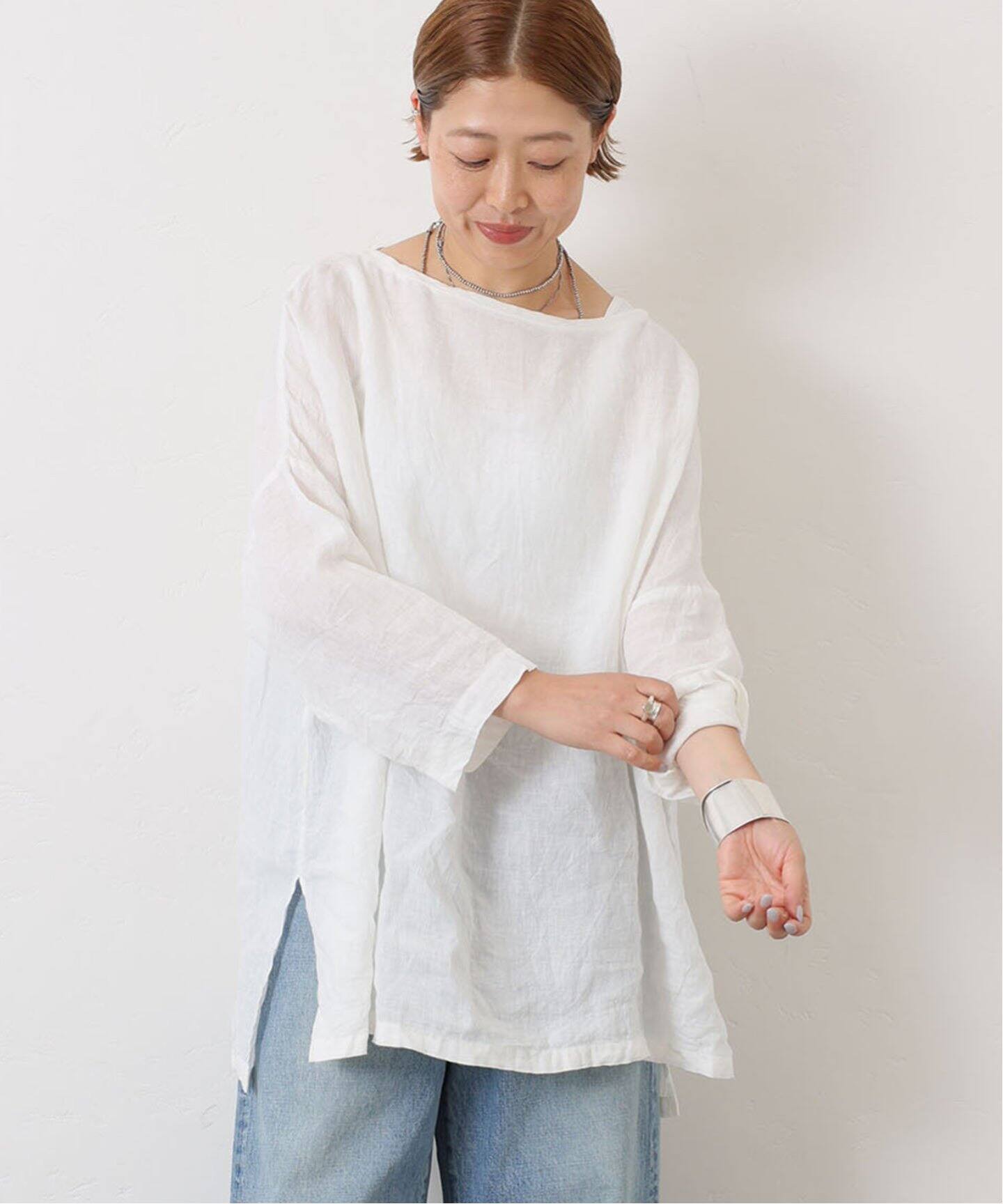 ジャーナルスタンダードラックス エアリネン Plain-ブラウス エアリネンボートネックブラウス（シャツ/ブラウス）｜JOURNAL
