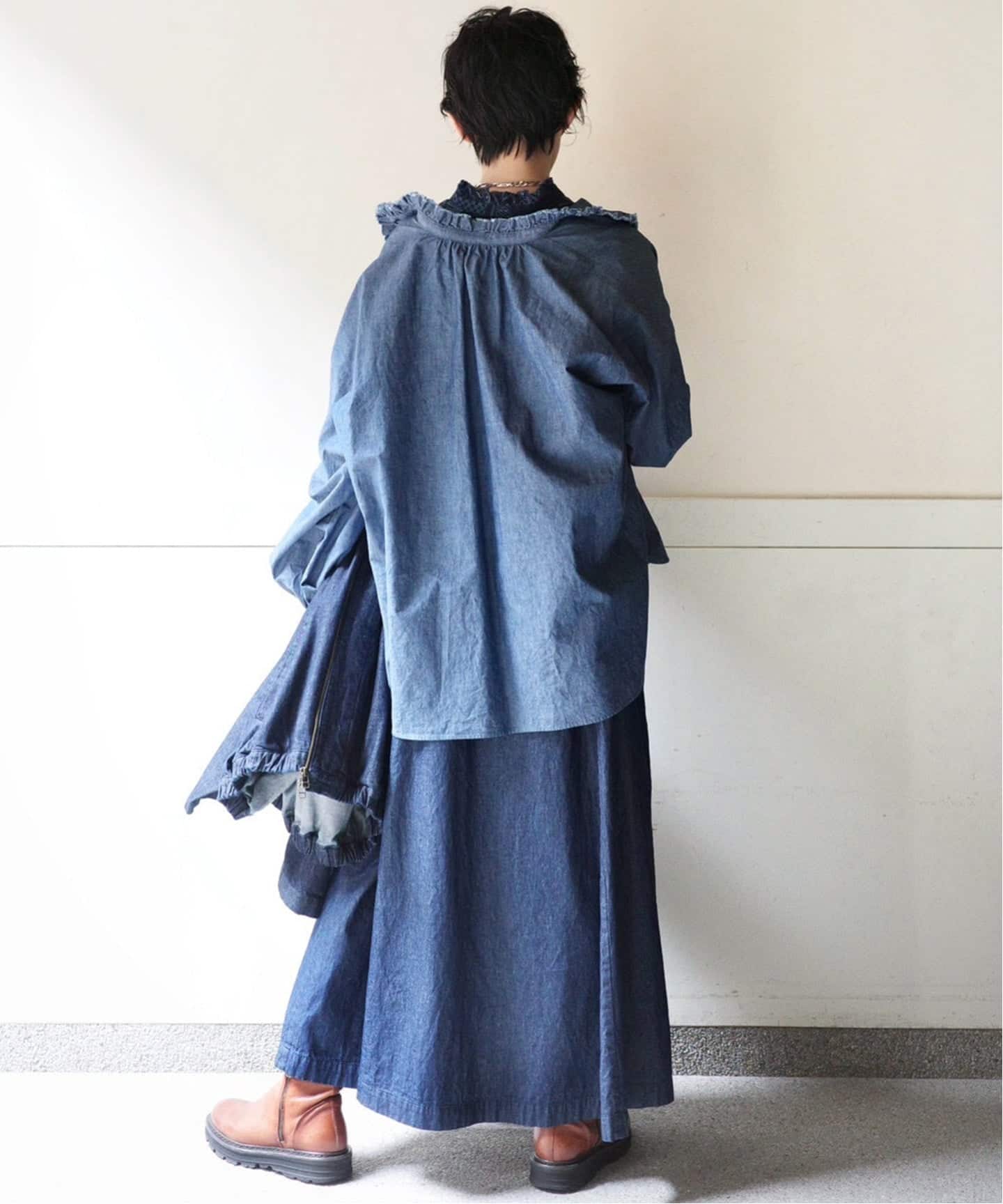 BLUEフリルブラウス（シャツ／ブラウス）｜journal standard luxe