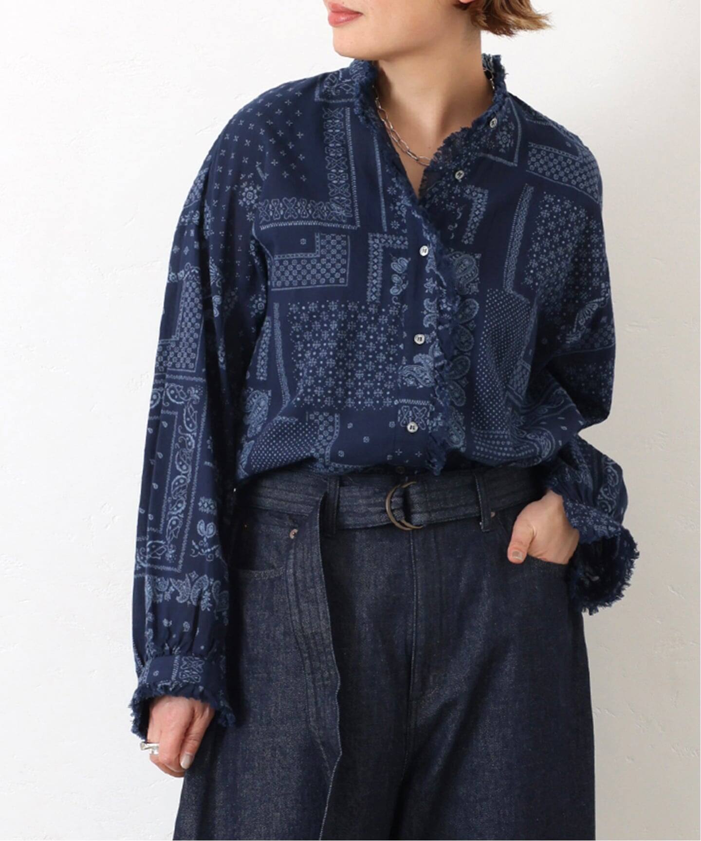 BLUEフリルブラウス（シャツ／ブラウス）｜journal standard luxe 