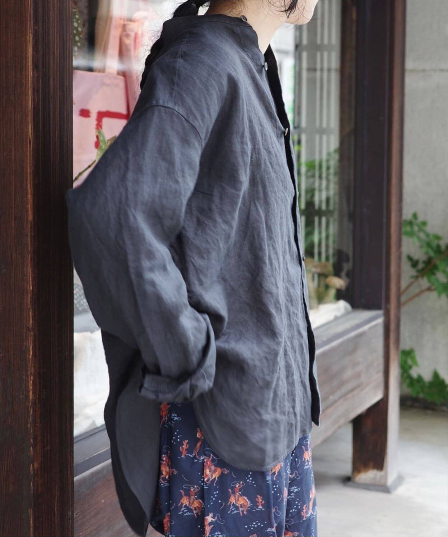 リネン スタンドカラーシャツ（シャツ／ブラウス）｜journal standard 