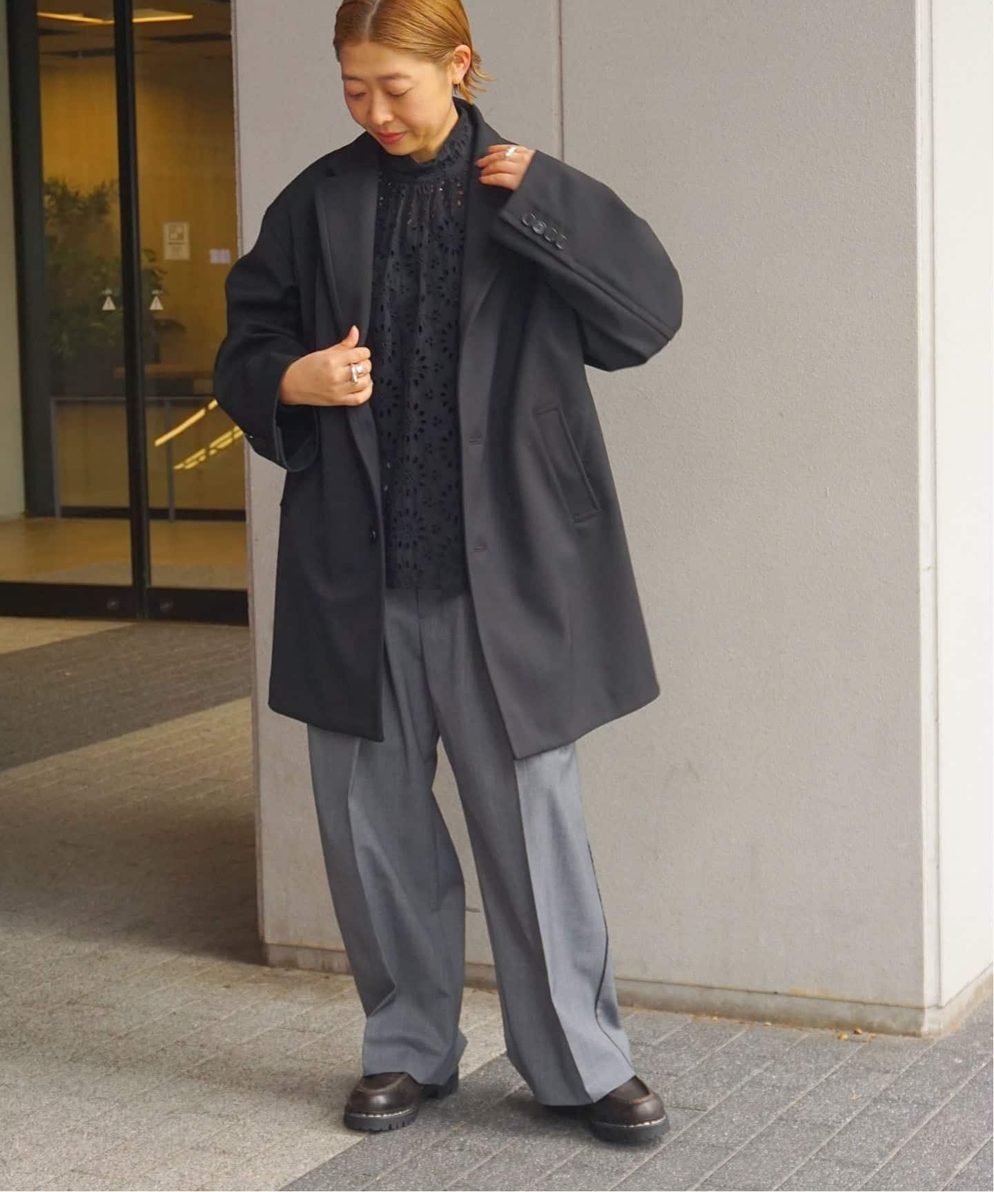 ジャーナルスタンダードラックス　ドットローン ハイネック パフスリーブブラウス ジャーナルスタンダードラックス ドットローン ハイネック