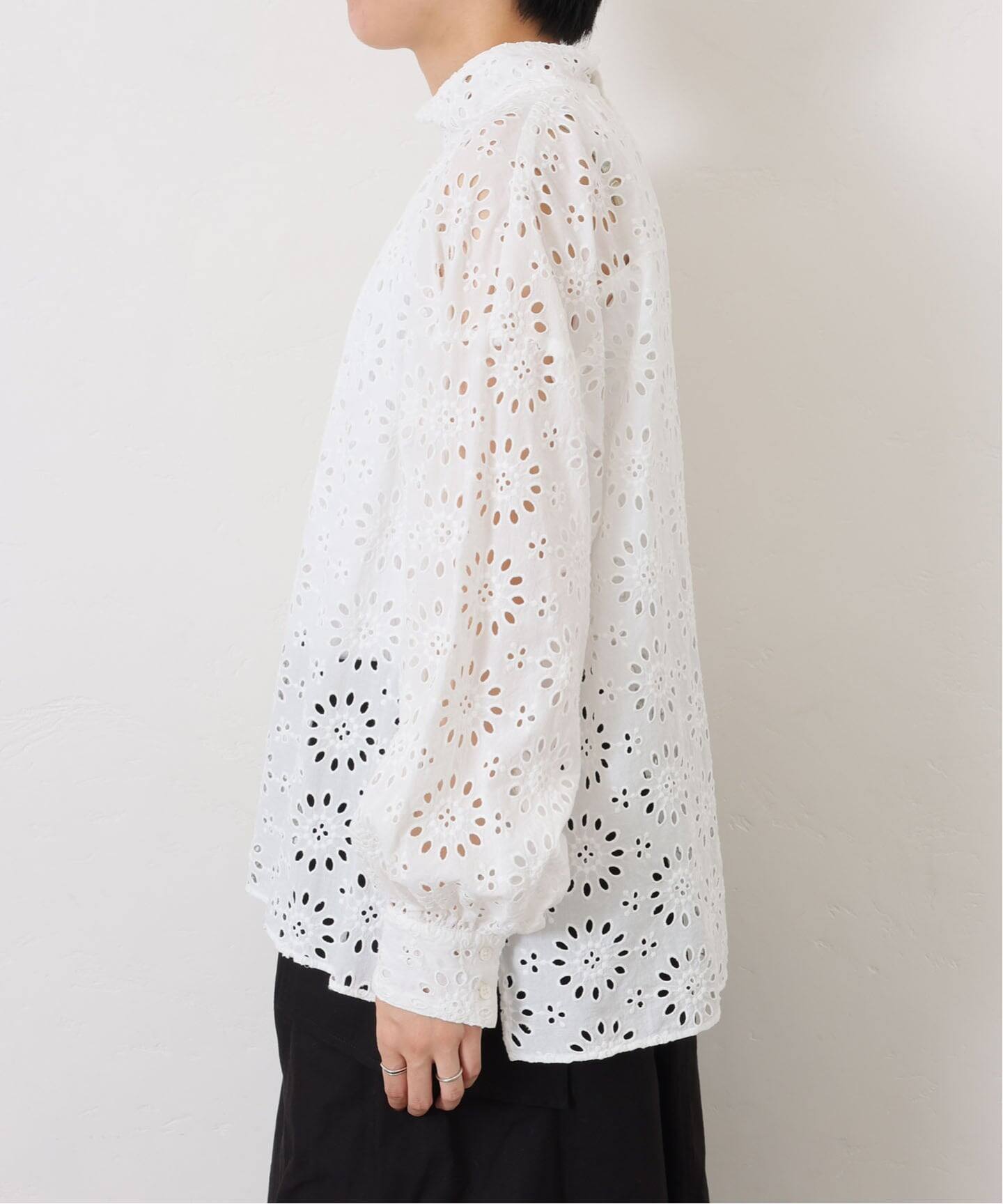 予約》ローンレース ハイネックパフブラウス（シャツ／ブラウス