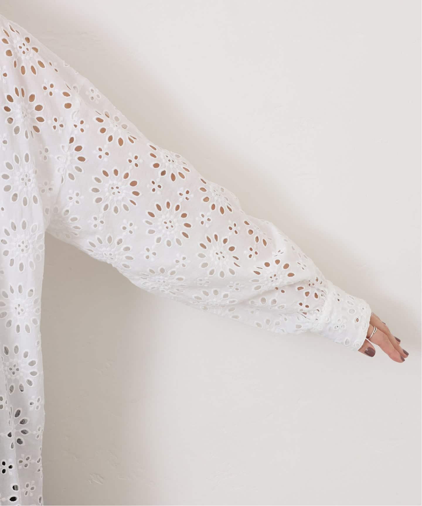 予約》ローンレース ハイネックパフブラウス（シャツ／ブラウス