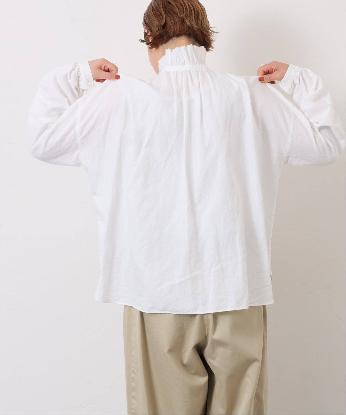 予約》CLシャンブレー フリルブラウス（シャツ／ブラウス