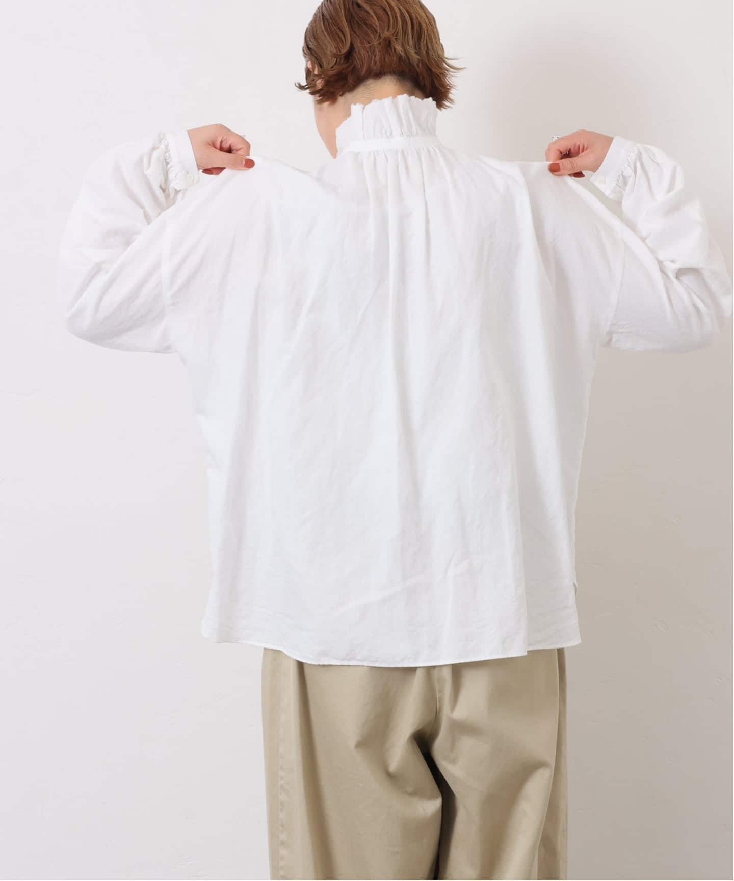 CLシャンブレー フリルブラウス（シャツ／ブラウス）｜journal