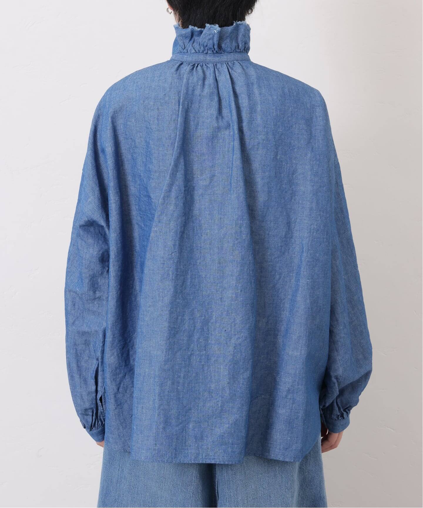 予約》CLシャンブレー フリルブラウス（シャツ／ブラウス