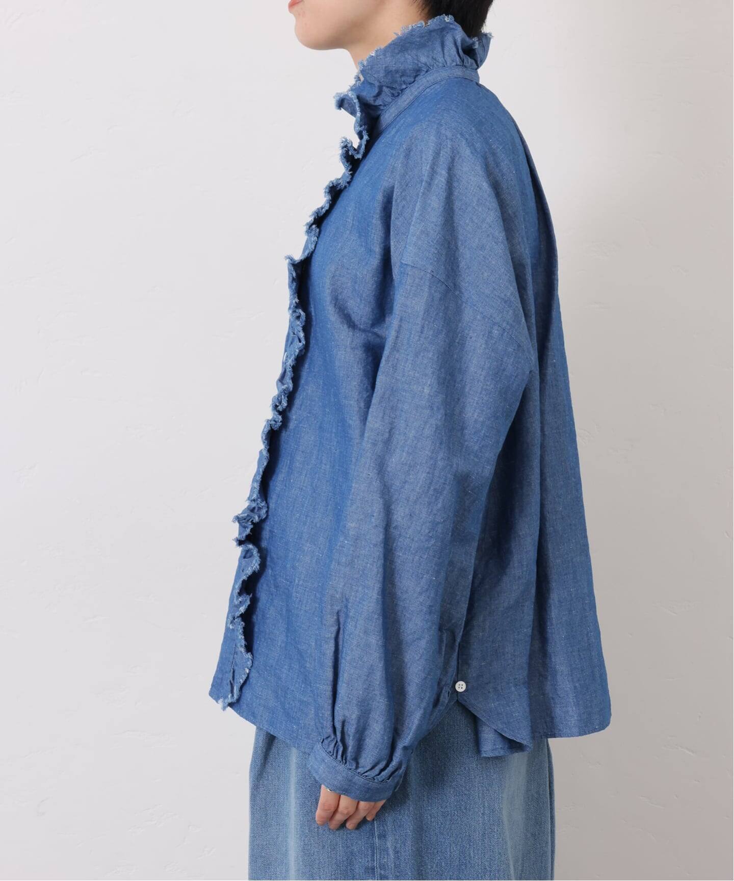 CLシャンブレー フリルブラウス（シャツ／ブラウス）｜journal