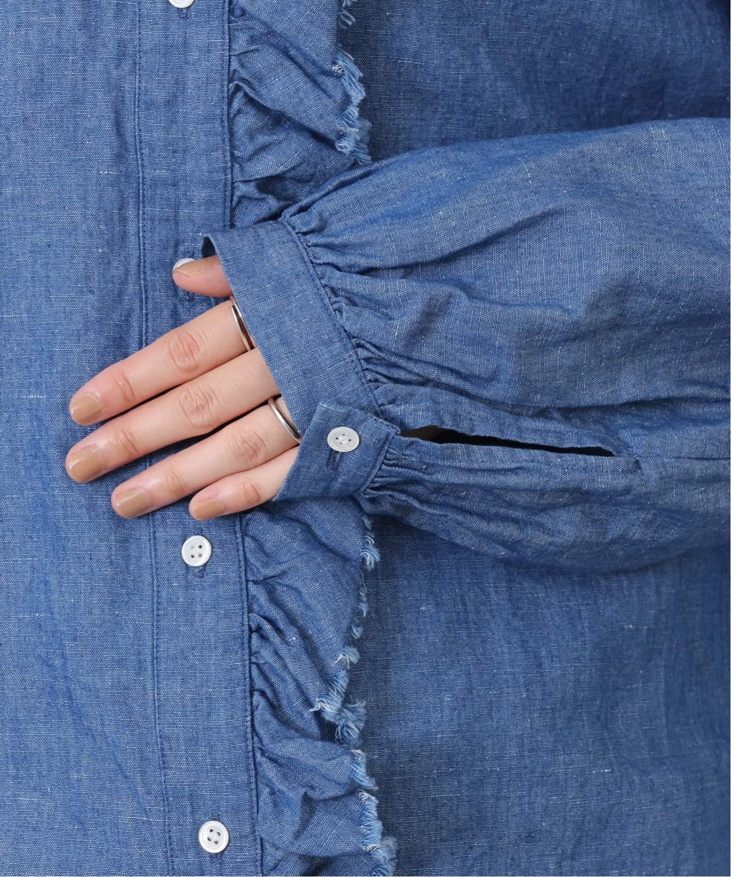 CLシャンブレー フリルブラウス（シャツ／ブラウス）｜journal