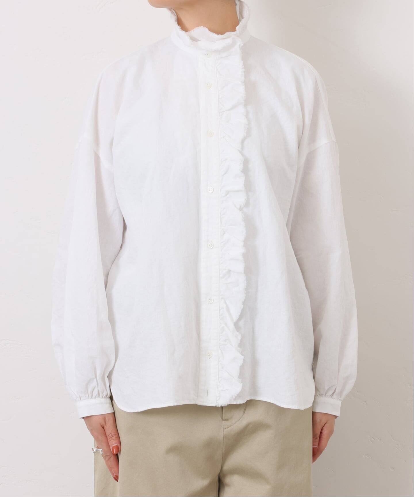 CLシャンブレー フリルブラウス（シャツ／ブラウス）｜journal