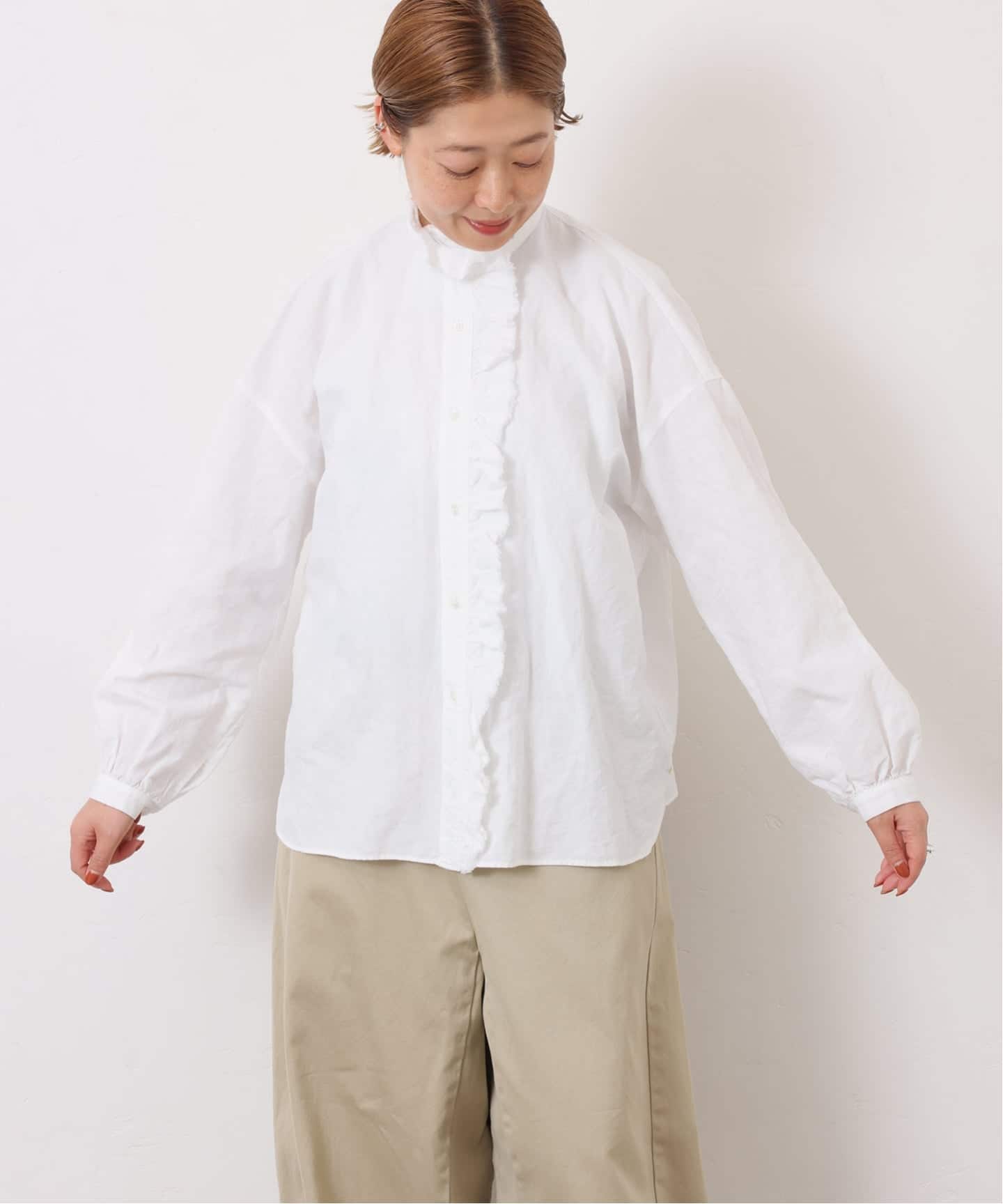 journal standard luxe CLシャンブレー フリルブラウス CLシャンブレー フリルブラウス（シャツ／ブラウス）｜journal