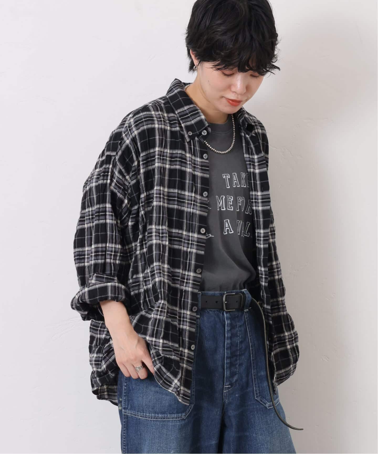 シャーリングチェック Big-BD-シャツ（シャツ／ブラウス）｜journal