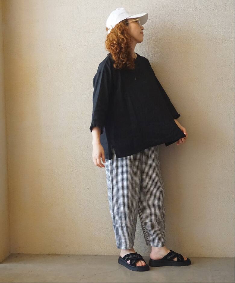ソフトリネン タックフリルブラウス（シャツ／ブラウス）｜journal 