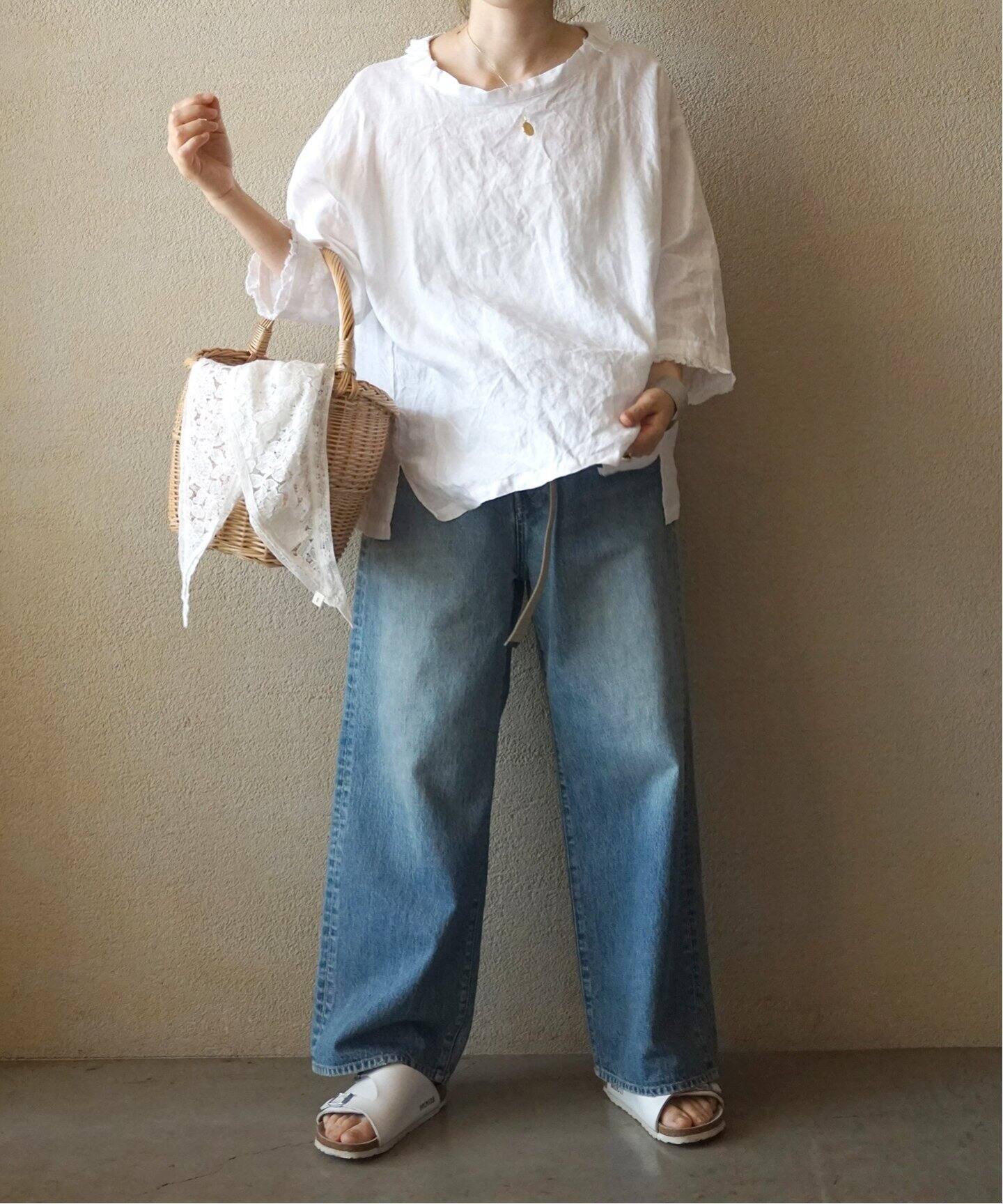 ソフトリネン タックフリルブラウス（シャツ／ブラウス）｜journal 