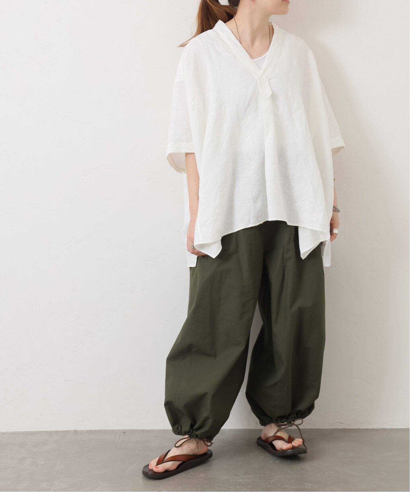 journal standard luxe♡40リネンワッシャー Vスキッパー♡ 40リネンワッシャー Vスキッパーシャツ（シャツ／ブラウス