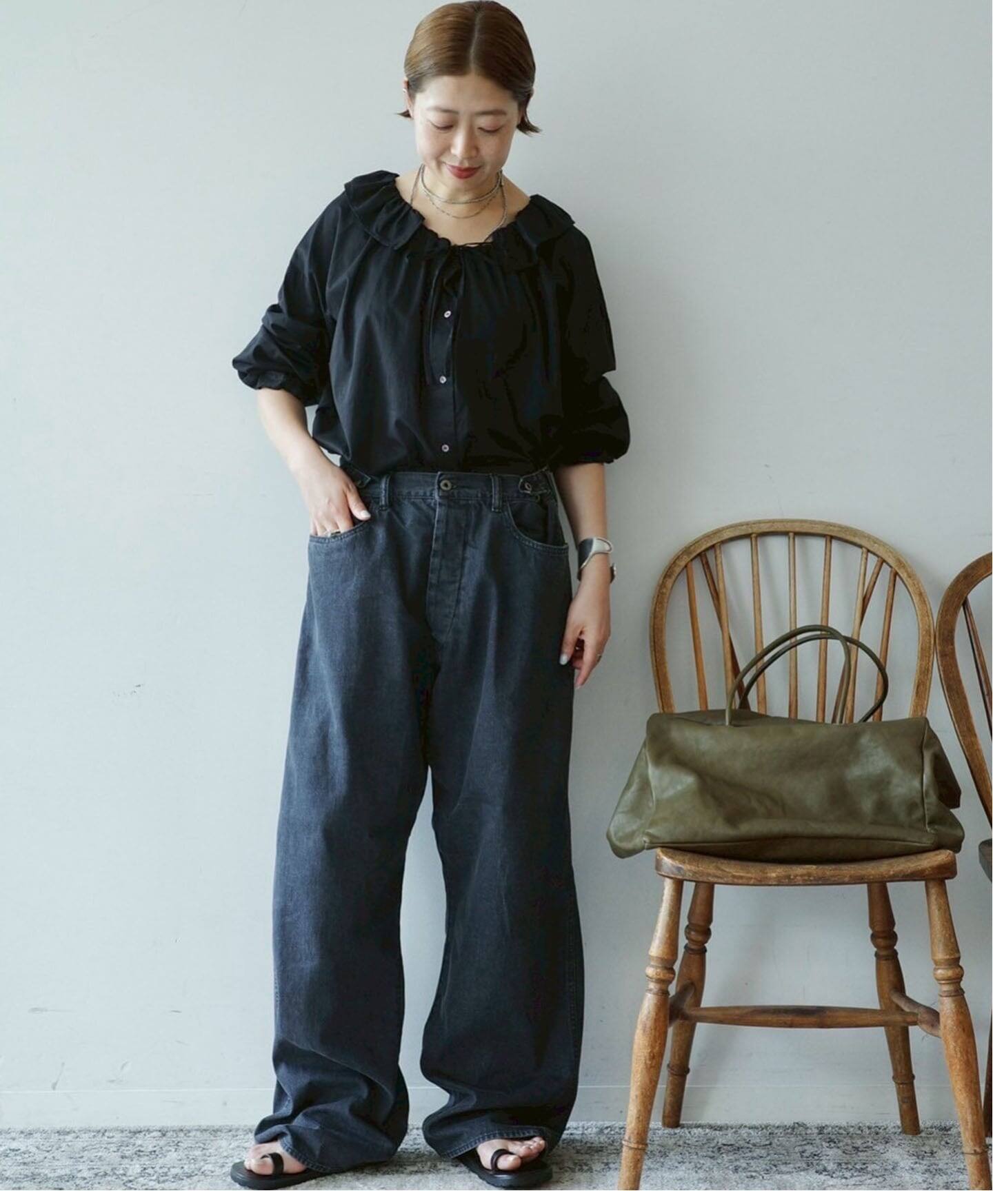 追加》コットンローン フリルパフブラウス（シャツ／ブラウス