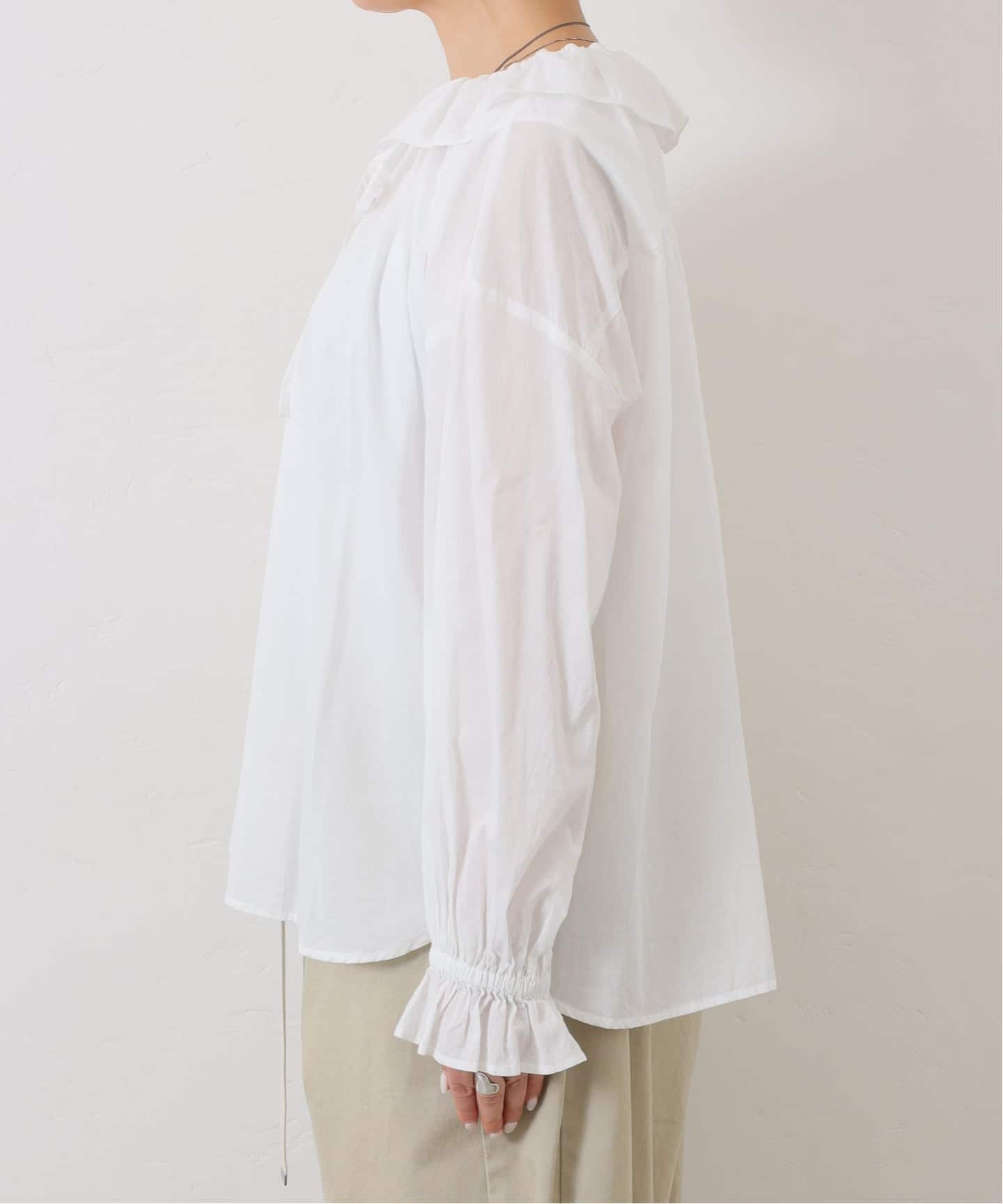 追加》コットンローン フリルパフブラウス（シャツ／ブラウス