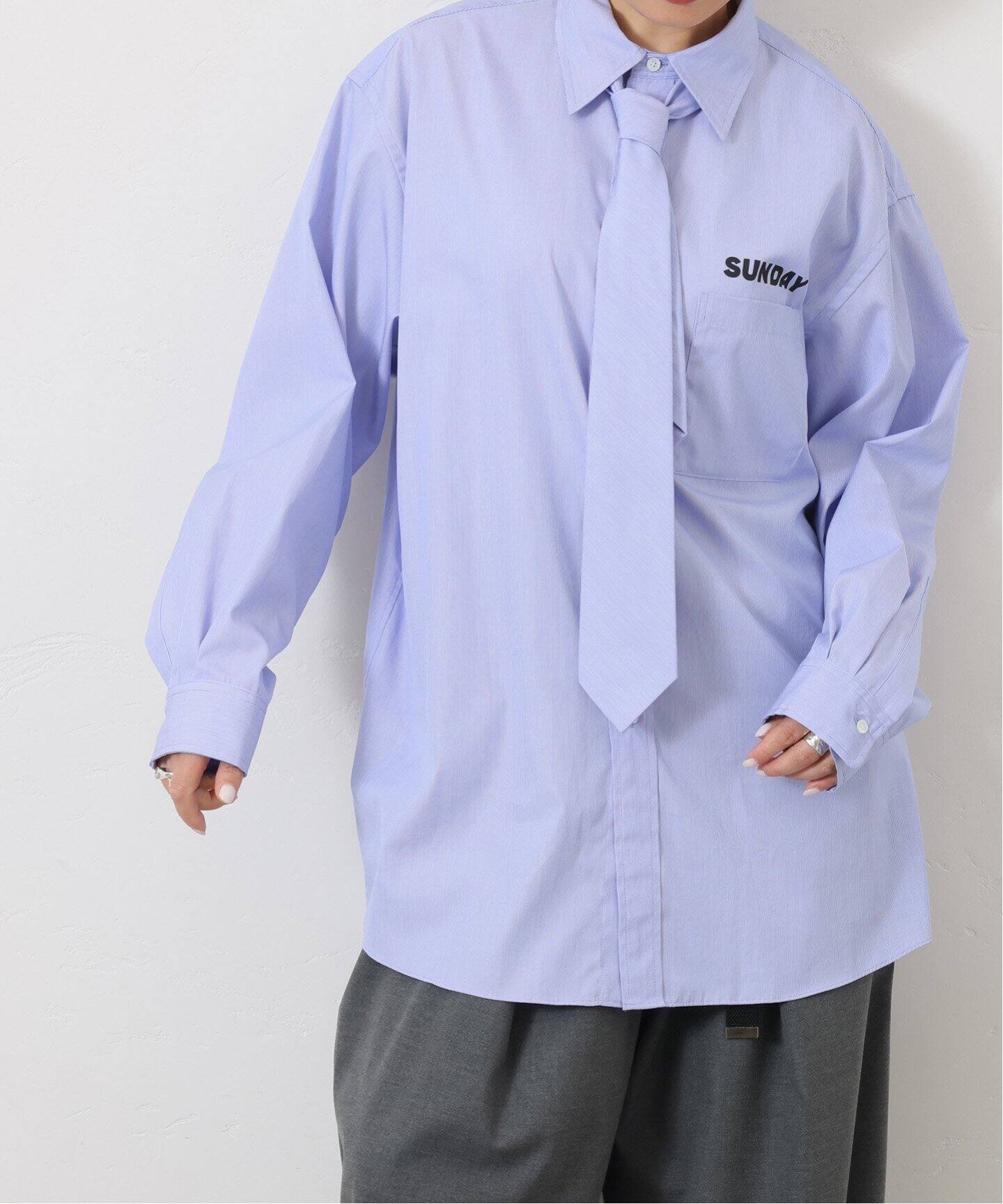 SUNDAY シャツ プラスネクタイ（シャツ／ブラウス）｜journal