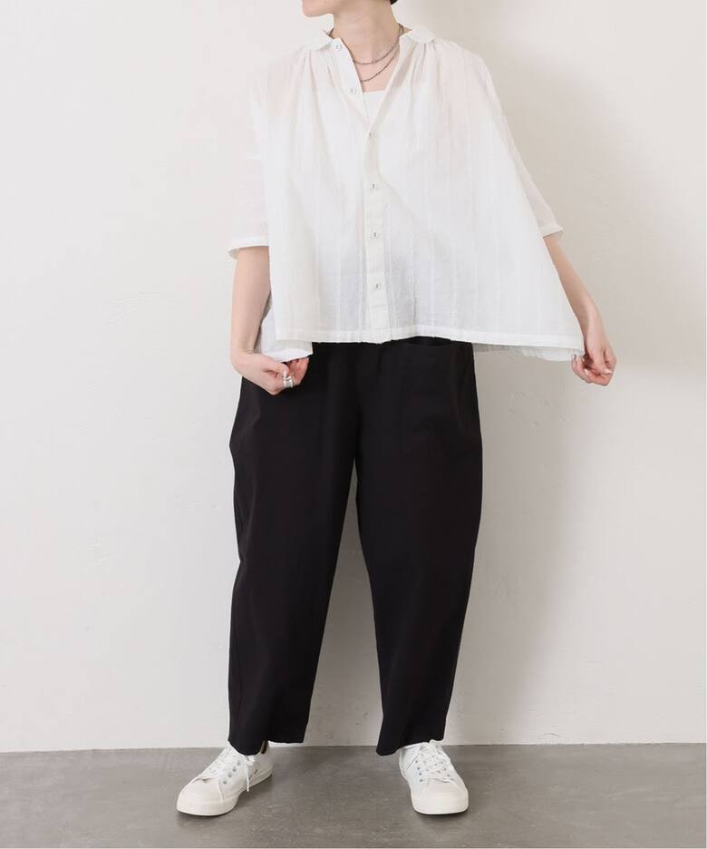 ドビーストライプギャザーシャツ（シャツ／ブラウス）｜journal  