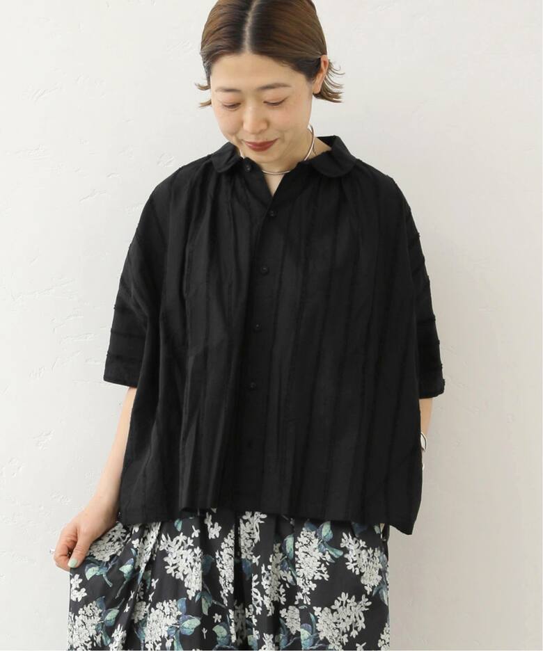 ドビーストライプギャザーシャツ（シャツ／ブラウス）｜journal  