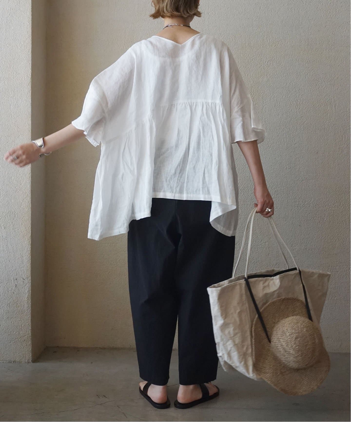 【日本限定モデル】 追加予約》60リネン ギャザープル（シャツ／ブラウス）｜journal トップス