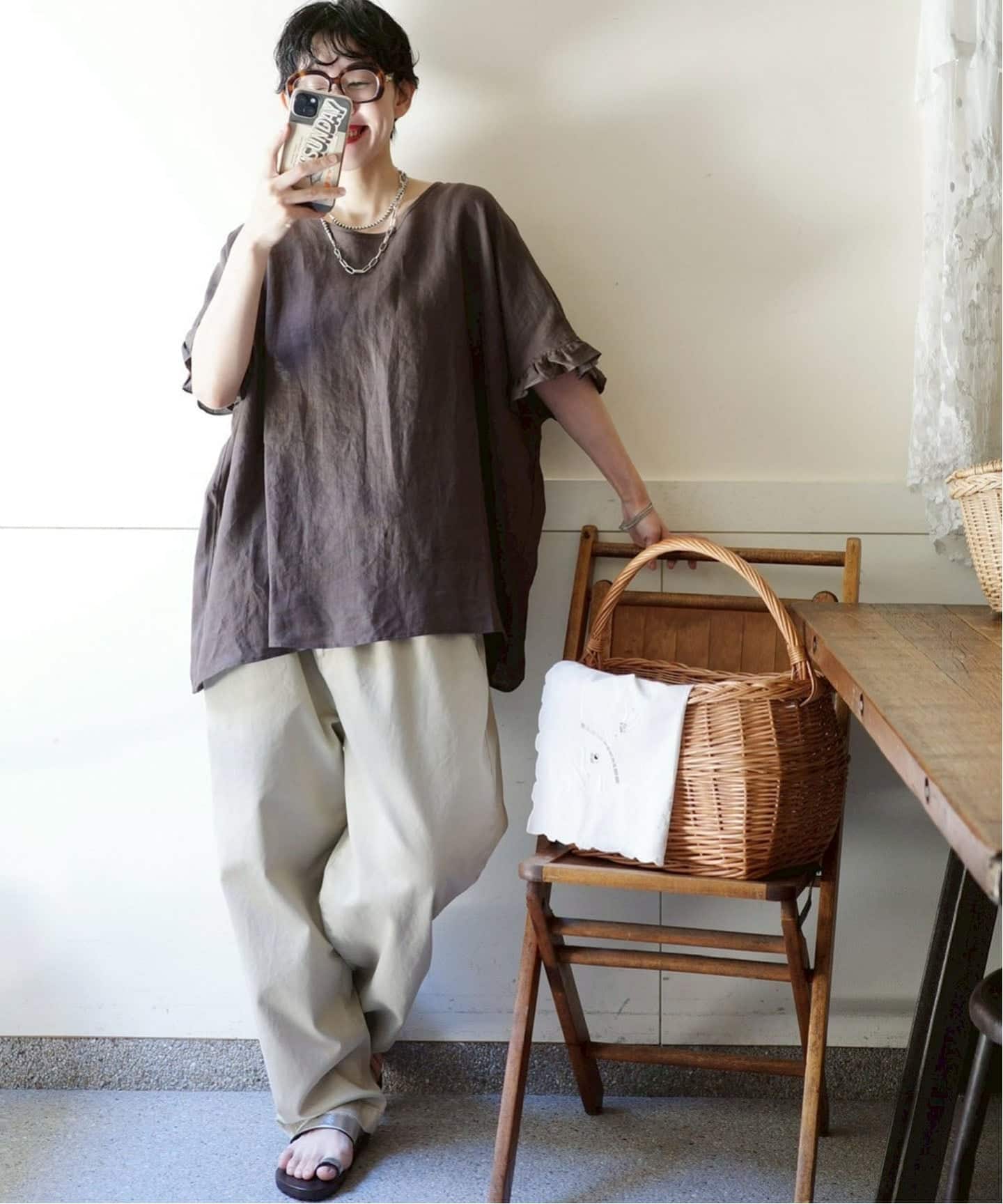 journal standard luxe 7V チリネンフリルTOP フレンチリネンフリルTOP（シャツ／ブラウス）｜journal