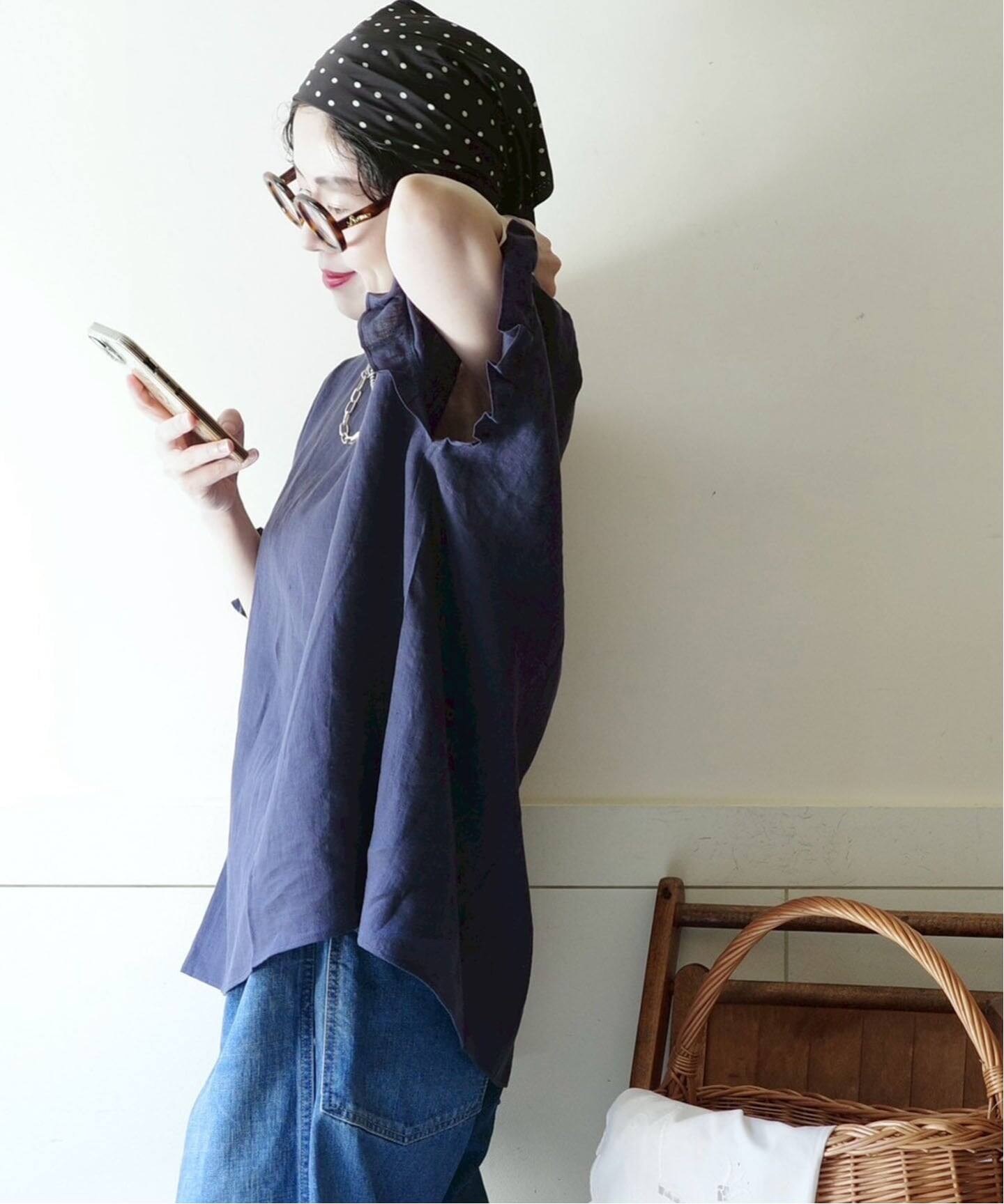 journal standard luxe フレンチリネン フリルTOP フレンチリネンフリルTOP（シャツ／ブラウス）｜journal