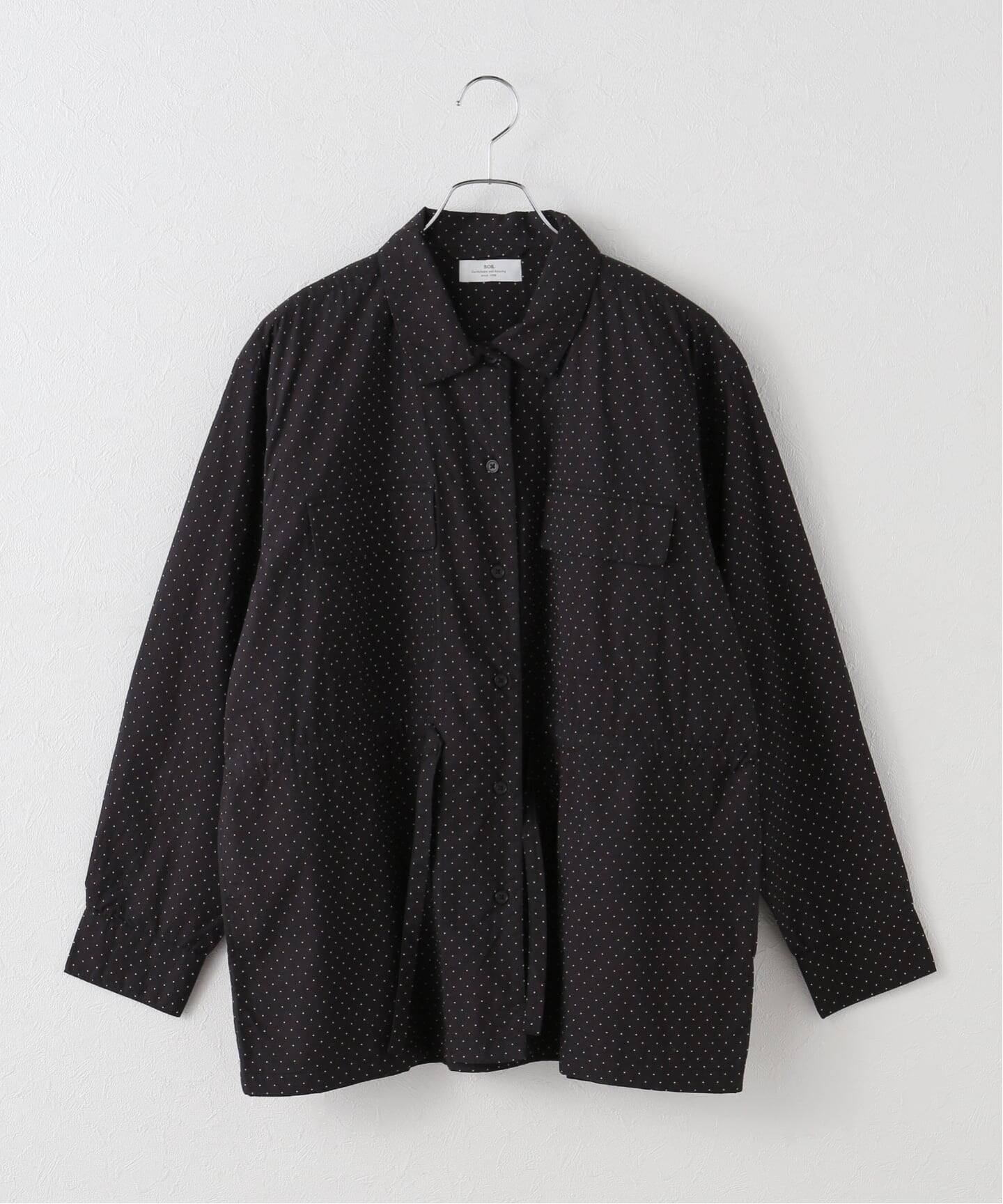 予約》【SOIL】 POPLIN DOT POCKET SHIRT（シャツ／ブラウス