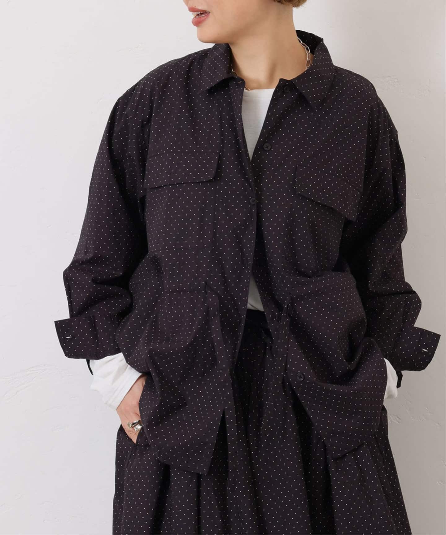 2025AW journal standard luxe soil ブラウス 予約》【SOIL】 POPLIN DOT POCKET SHIRT（シャツ／ブラウス