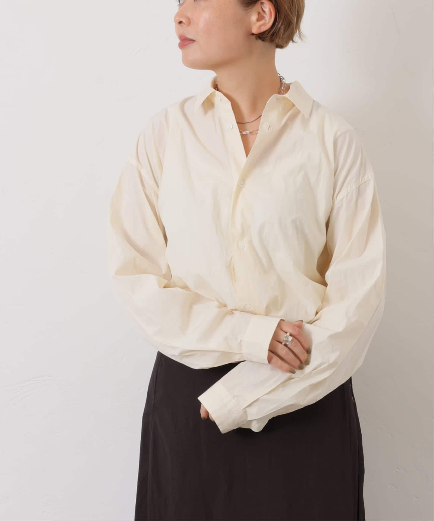 ATON】SHRINK COTTON LAWN WIDE SHIRT（シャツ／ブラウス）｜journal