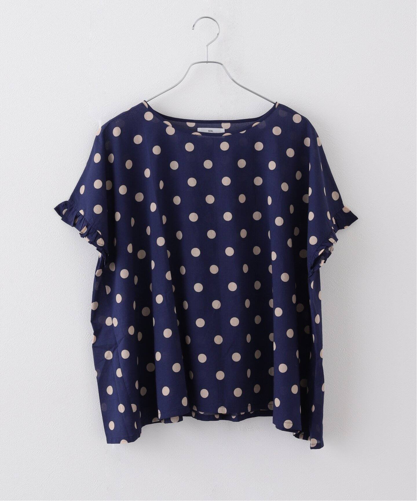 SOIL】 DOT PRINT GATHERED SMOCK（シャツ／ブラウス）｜journal