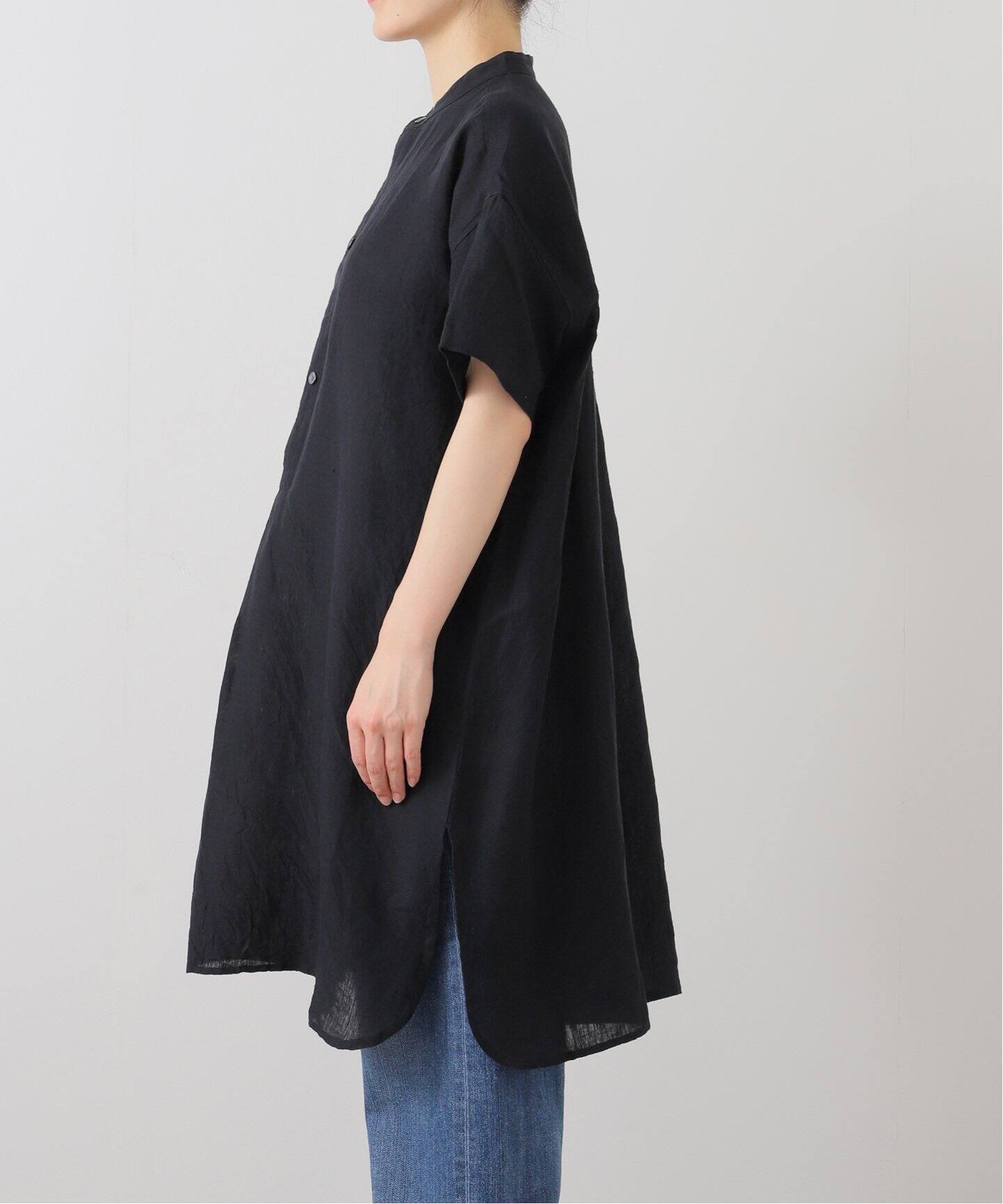 SOIL】 LINEN BANDED COLLAR TUNIC（シャツ／ブラウス