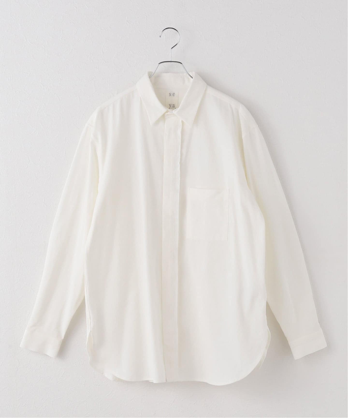 seya.】FRILLED SHIRT/DRY ORGANIC COTTON（シャツ／ブラウス