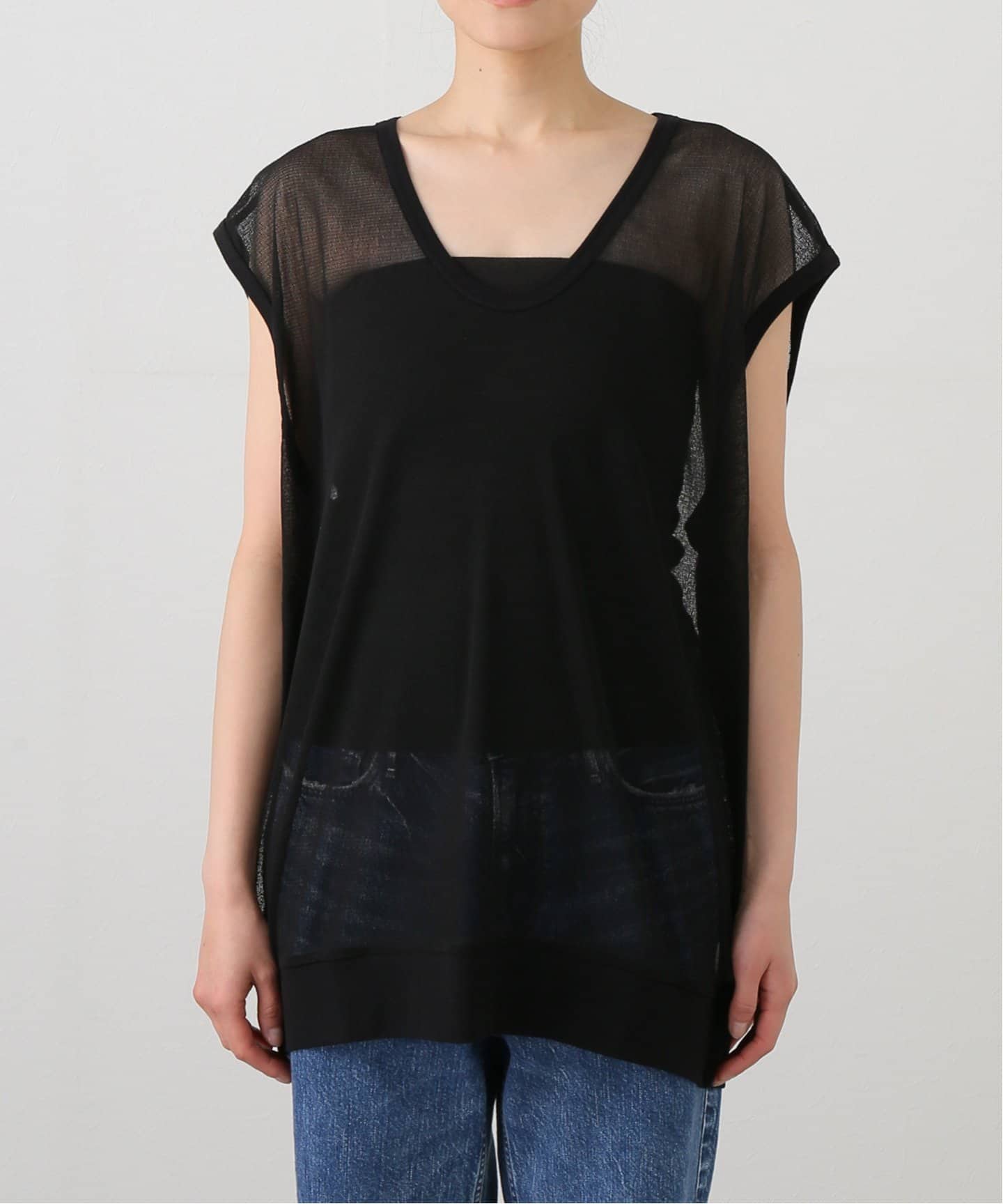 chimala】TULLE SLEEVELES TEE（その他トップス）｜journal