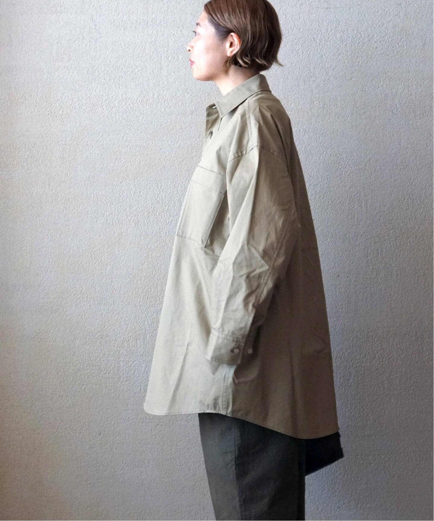ATON】ORGANIC COTTON TWILL OVERSIZED SHIR（シャツ／ブラウス