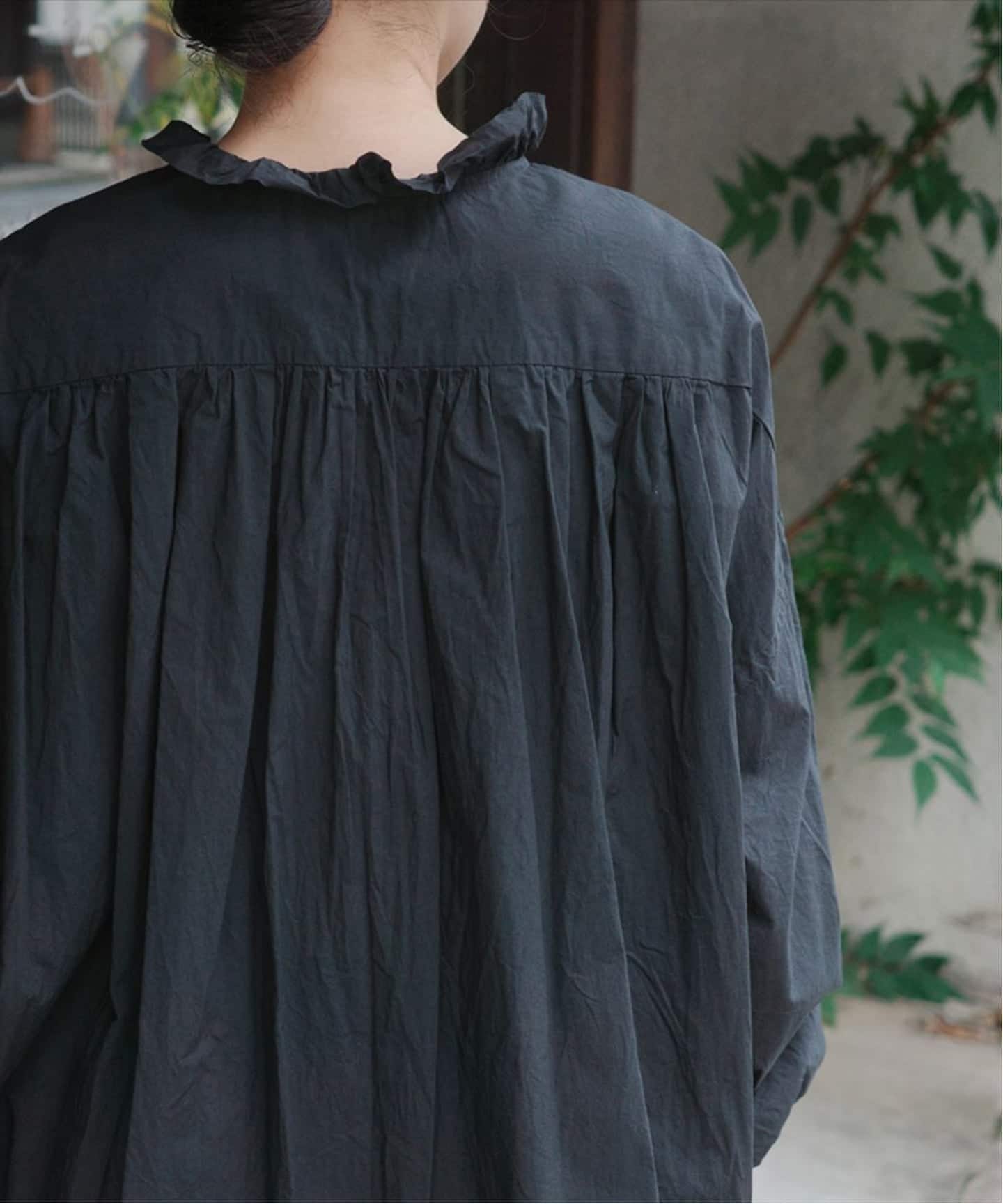 TOUJOURS】 COTTON Lace Pin Tuck Ruffle Shi（シャツ／ブラウス