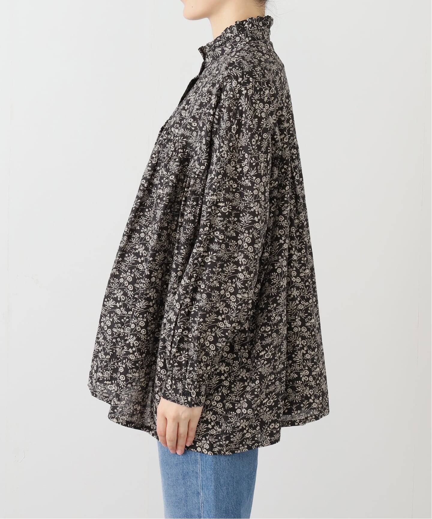 SOIL ブラウス　ジャーナルスタンダードラックス SOIL 】SMALL FLOWER PRINT FRILL COLLAR SHI（シャツ／ブラウス