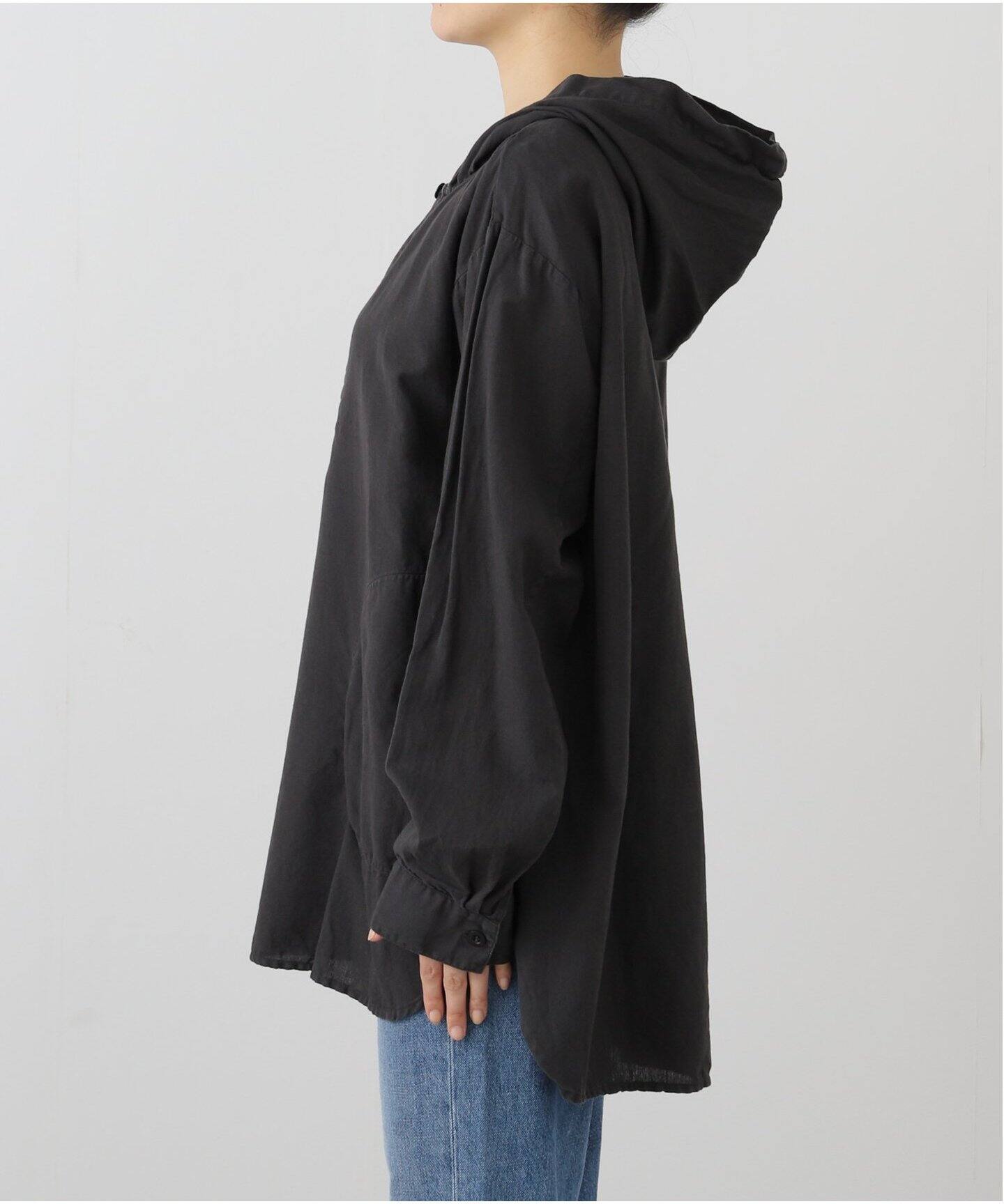 HTS】COTTON LINEN HOODED PULL SHIRT（シャツ／ブラウス