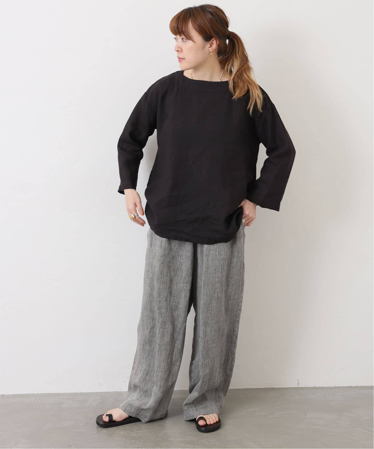 j.s luxe 購入、アーメン　ボートネック　プル ARMEN】 LINEN PLAIN BOAT NECK PULL（シャツ／ブラウス