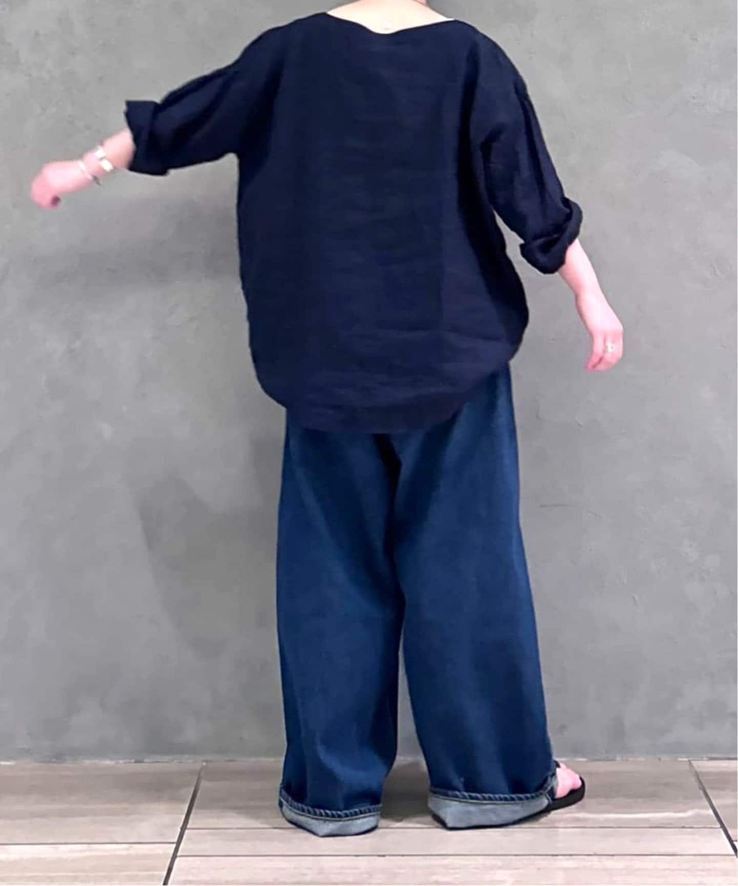 ARMEN】 LINEN PLAIN BOAT NECK PULL（シャツ／ブラウス