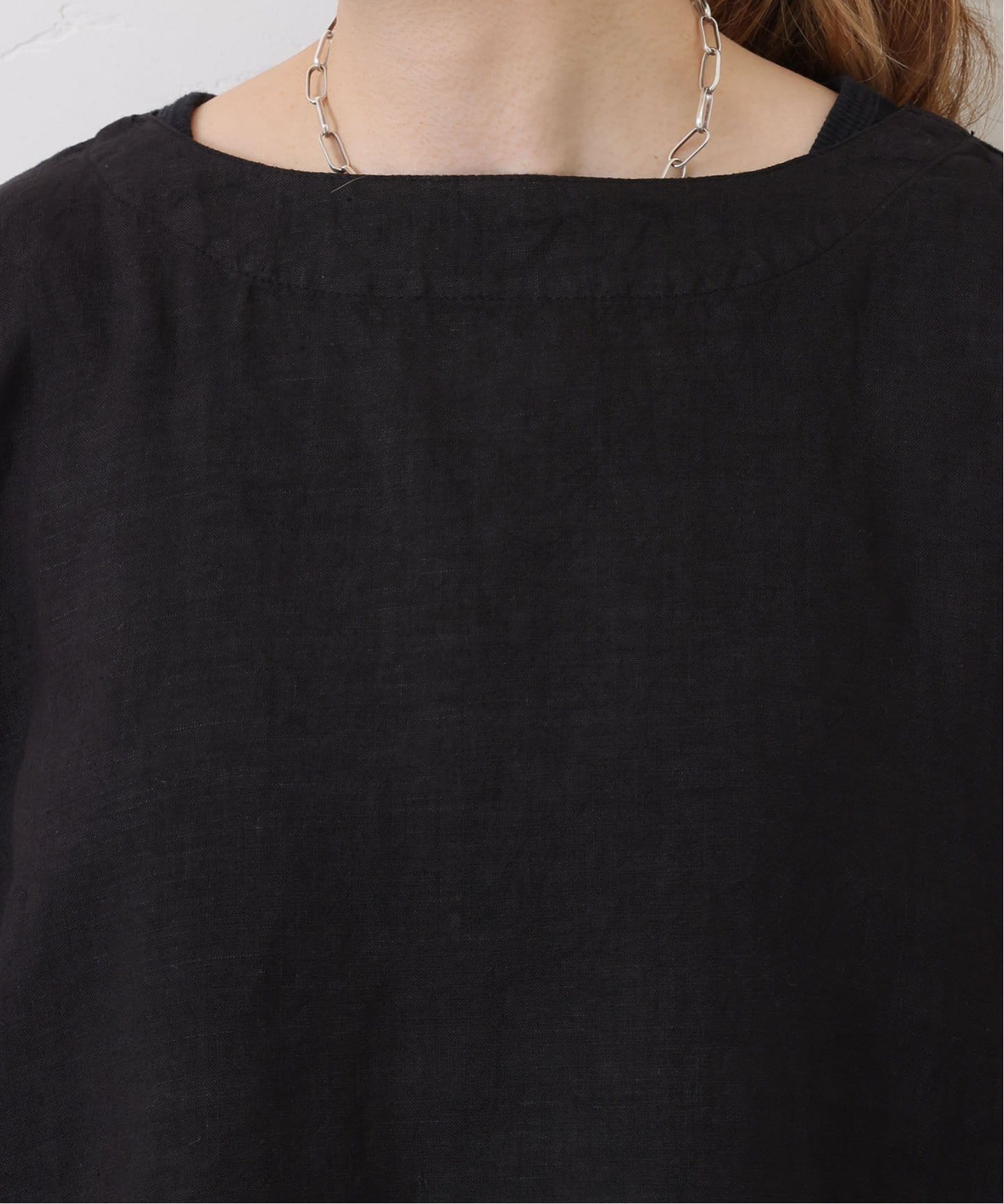 ARMEN】 LINEN PLAIN BOAT NECK PULL（シャツ／ブラウス