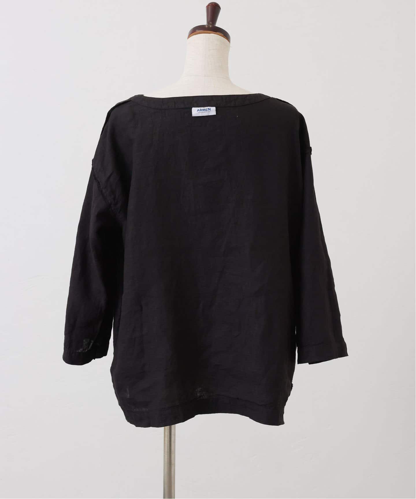 ARMEN】 LINEN PLAIN BOAT NECK PULL（シャツ／ブラウス