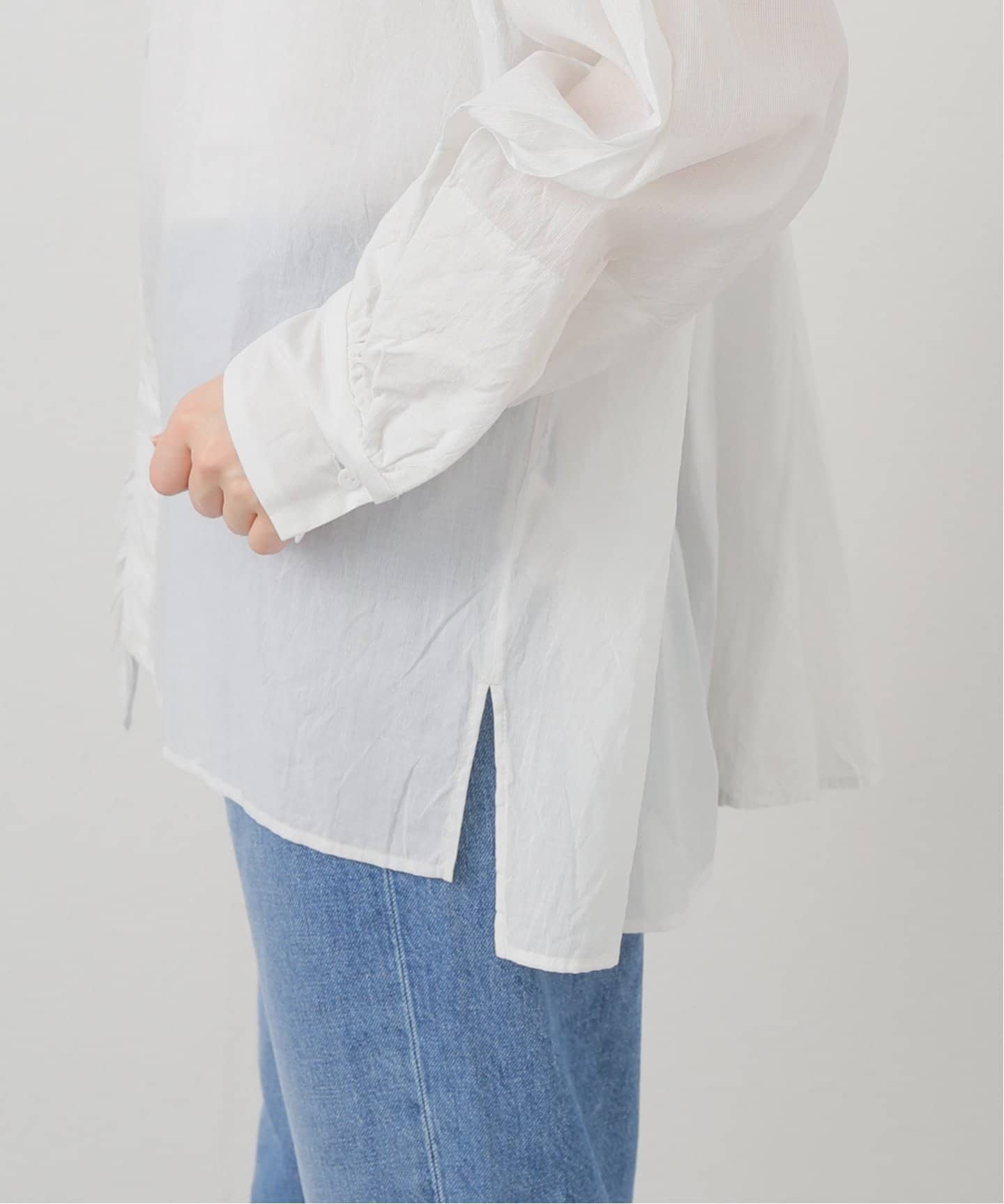 TOUJOURS】 CO*SI Band Collar Ruffle Shirt（シャツ／ブラウス