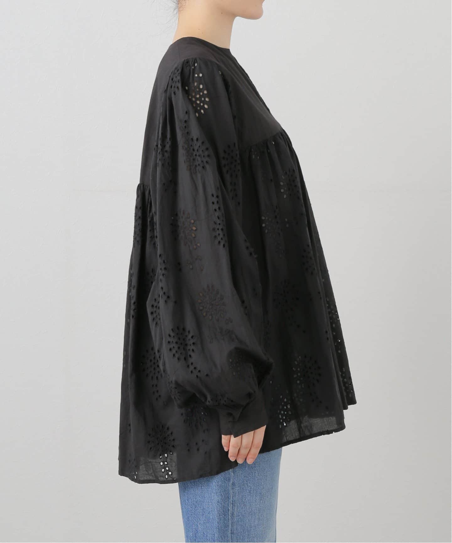TOUJOURS】 LACE EMBROIDERY Classic Smock S（シャツ／ブラウス