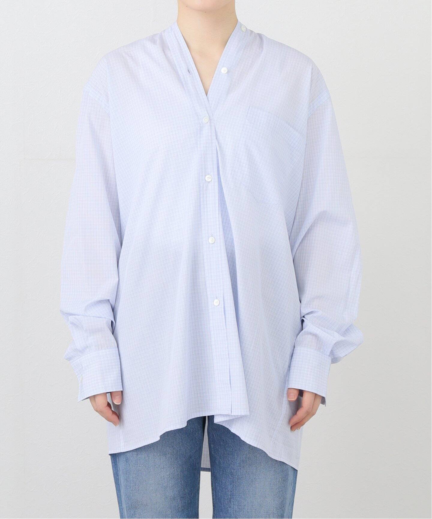 試着程度　6397　48,400円　シャツ　ジャーナルスタンダードラックス 6397】COLLARLESS SHIRT（シャツ／ブラウス）｜journal standard