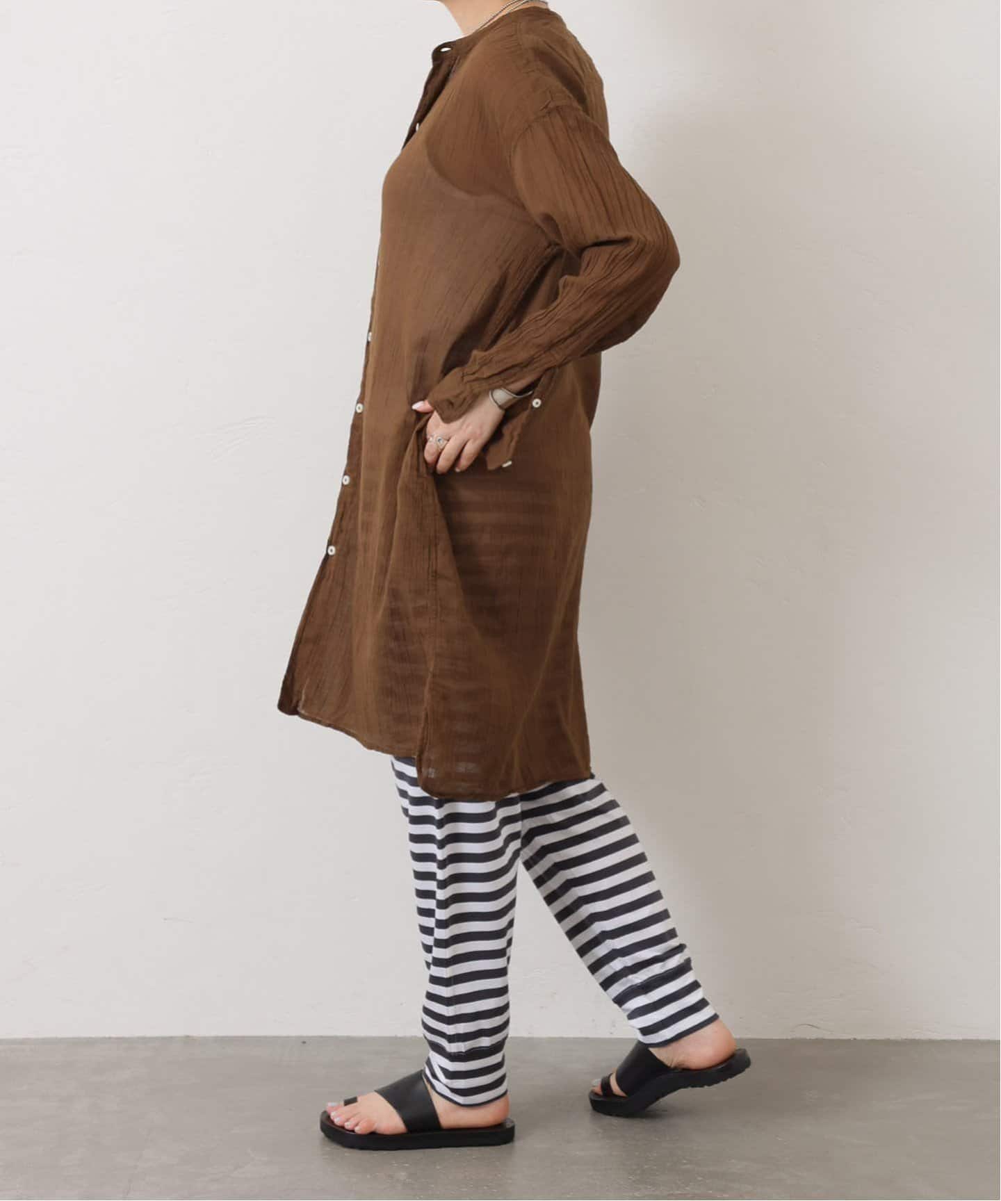 ARMEN】BANDED COLLAR LONG SHIRT（シャツ／ブラウス）｜journal