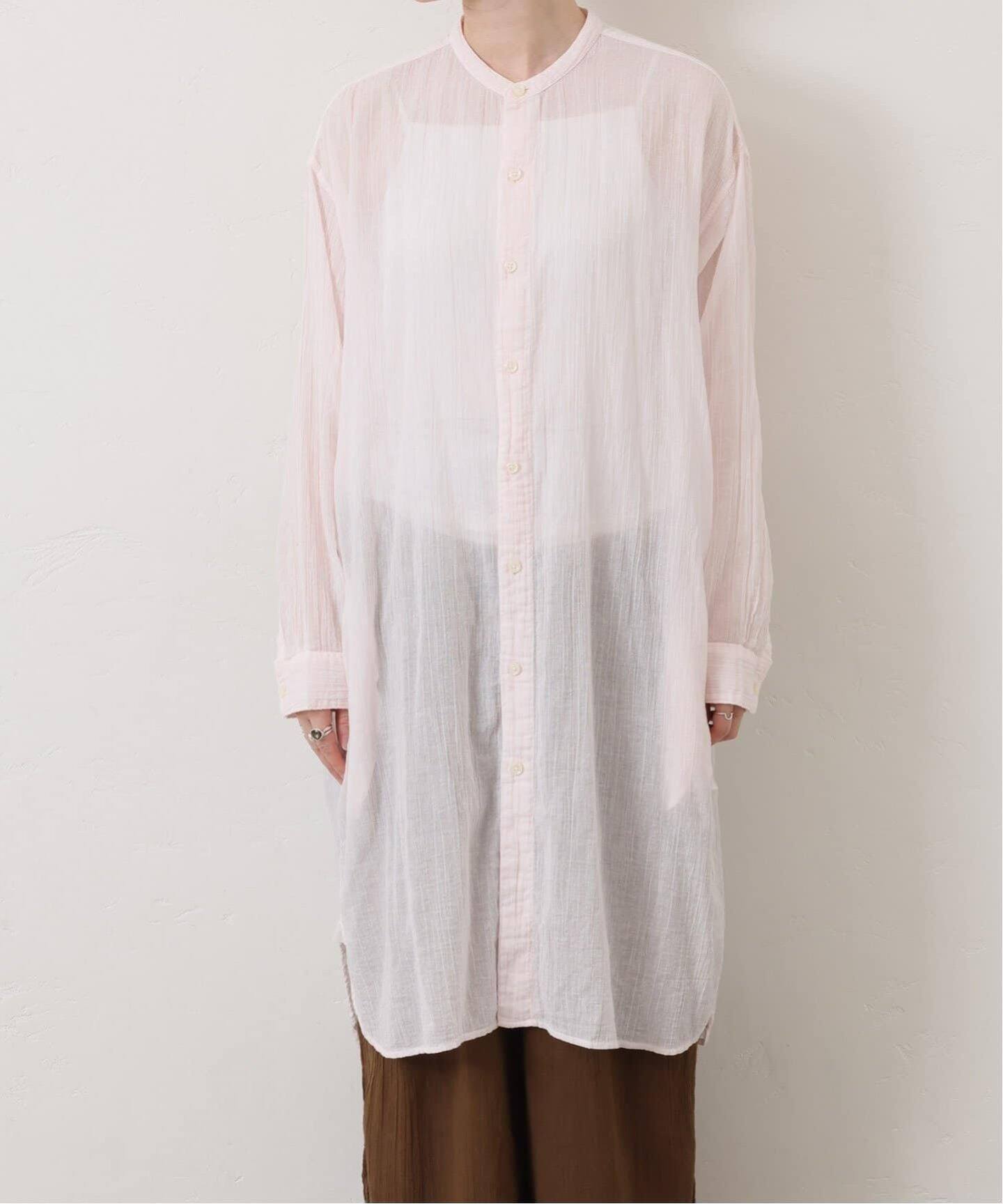 ARMEN】BANDED COLLAR LONG SHIRT（シャツ／ブラウス）｜journal