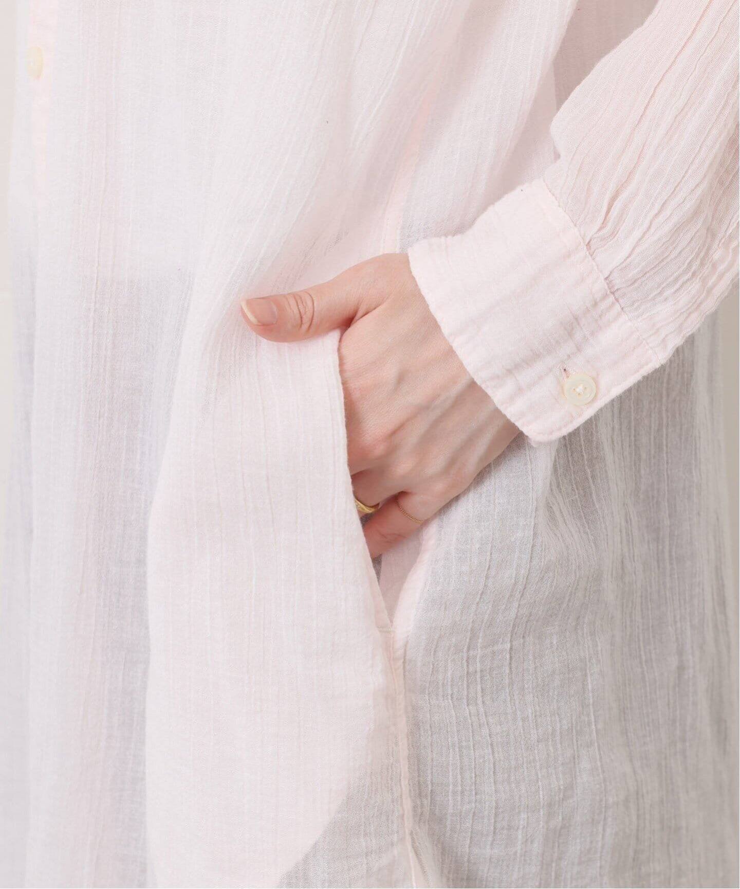 ARMEN】BANDED COLLAR LONG SHIRT（シャツ／ブラウス）｜journal