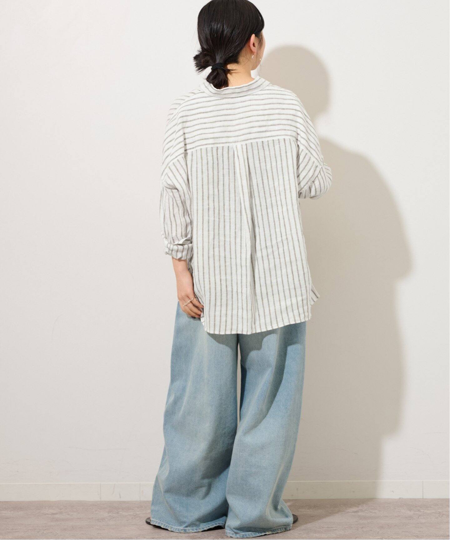 手洗い可 / No.66ストライプフレンチリネンシャツ（シャツ／ブラウス 