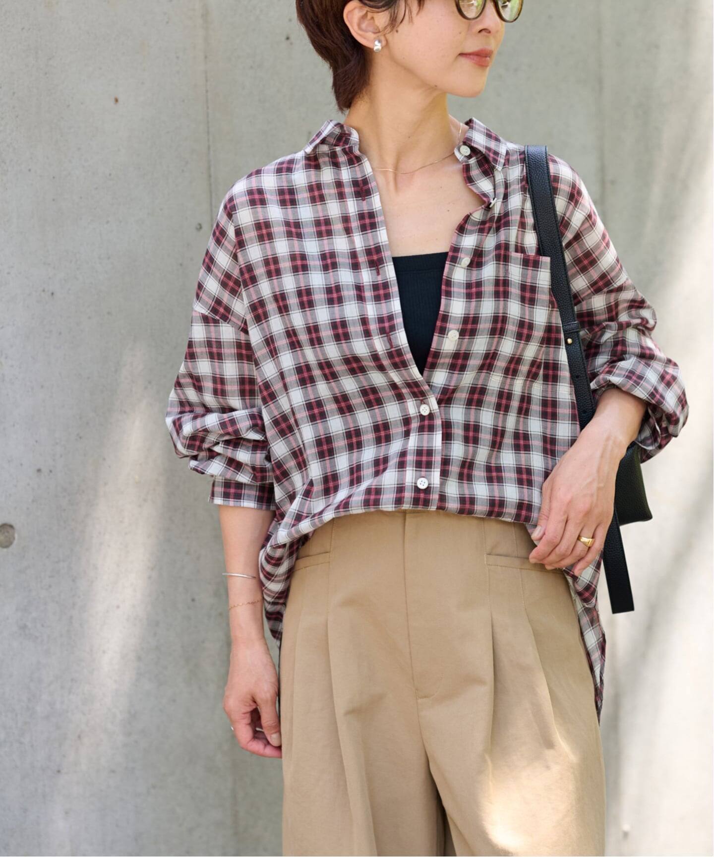 追加2 / 新色》コットンローンチェックオーバーサイズシャツ